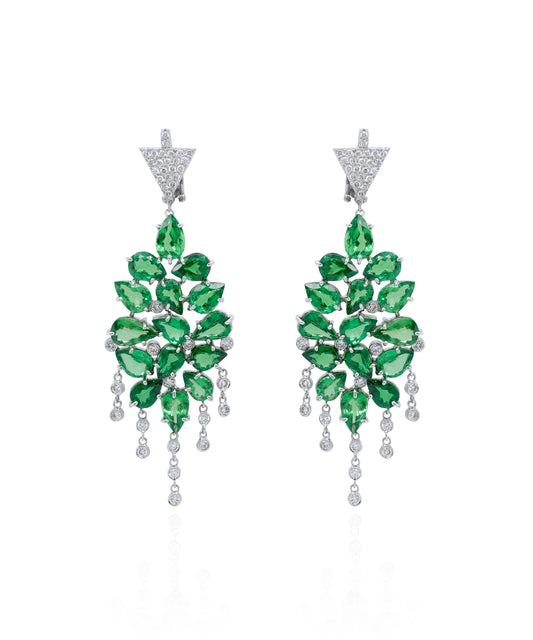 Chandelier Tsavorite Earrings