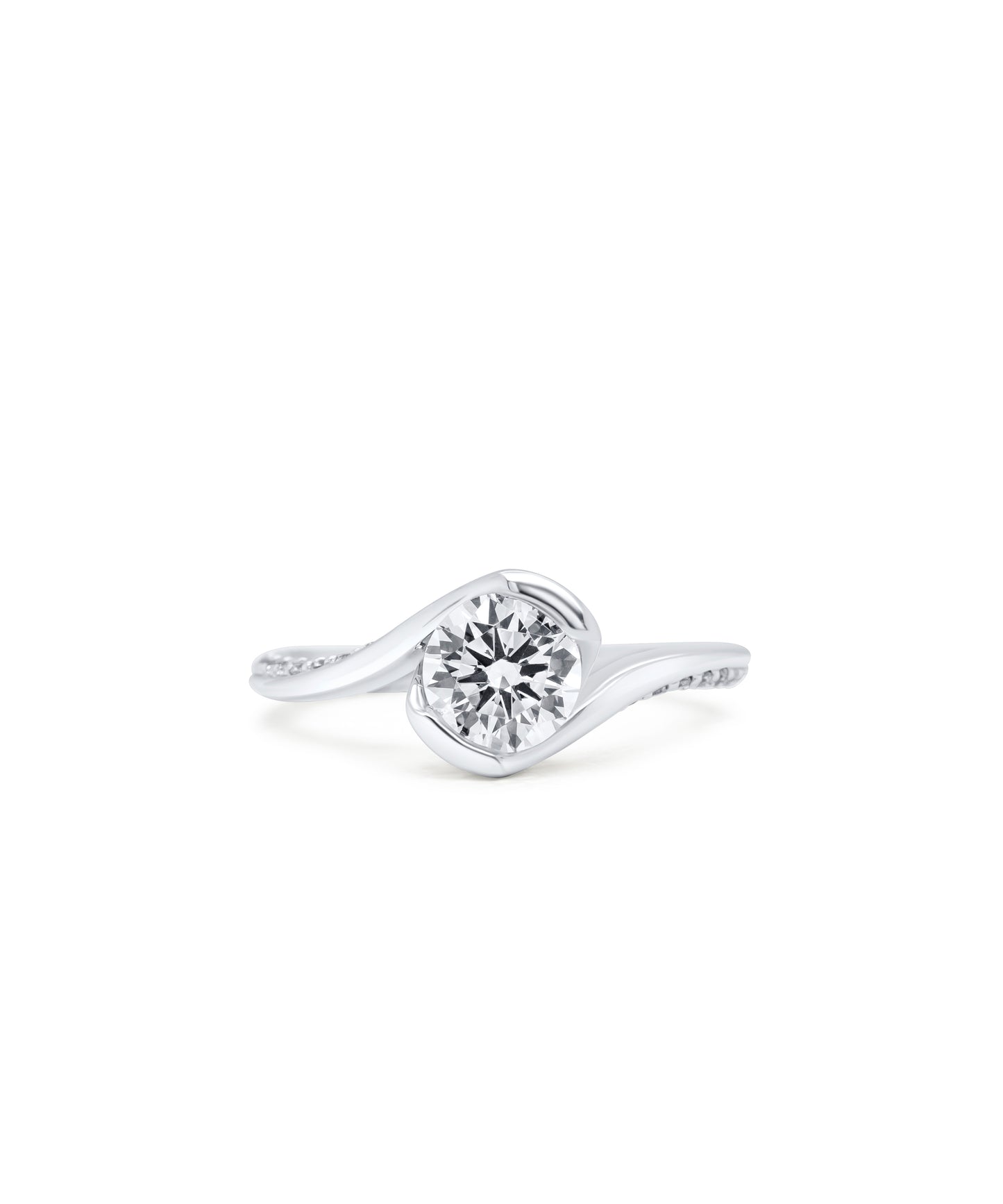 Platinum Diamond Swoop Ring