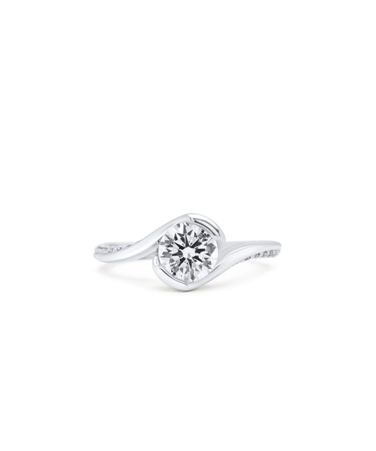 Platinum Diamond Swoop Ring
