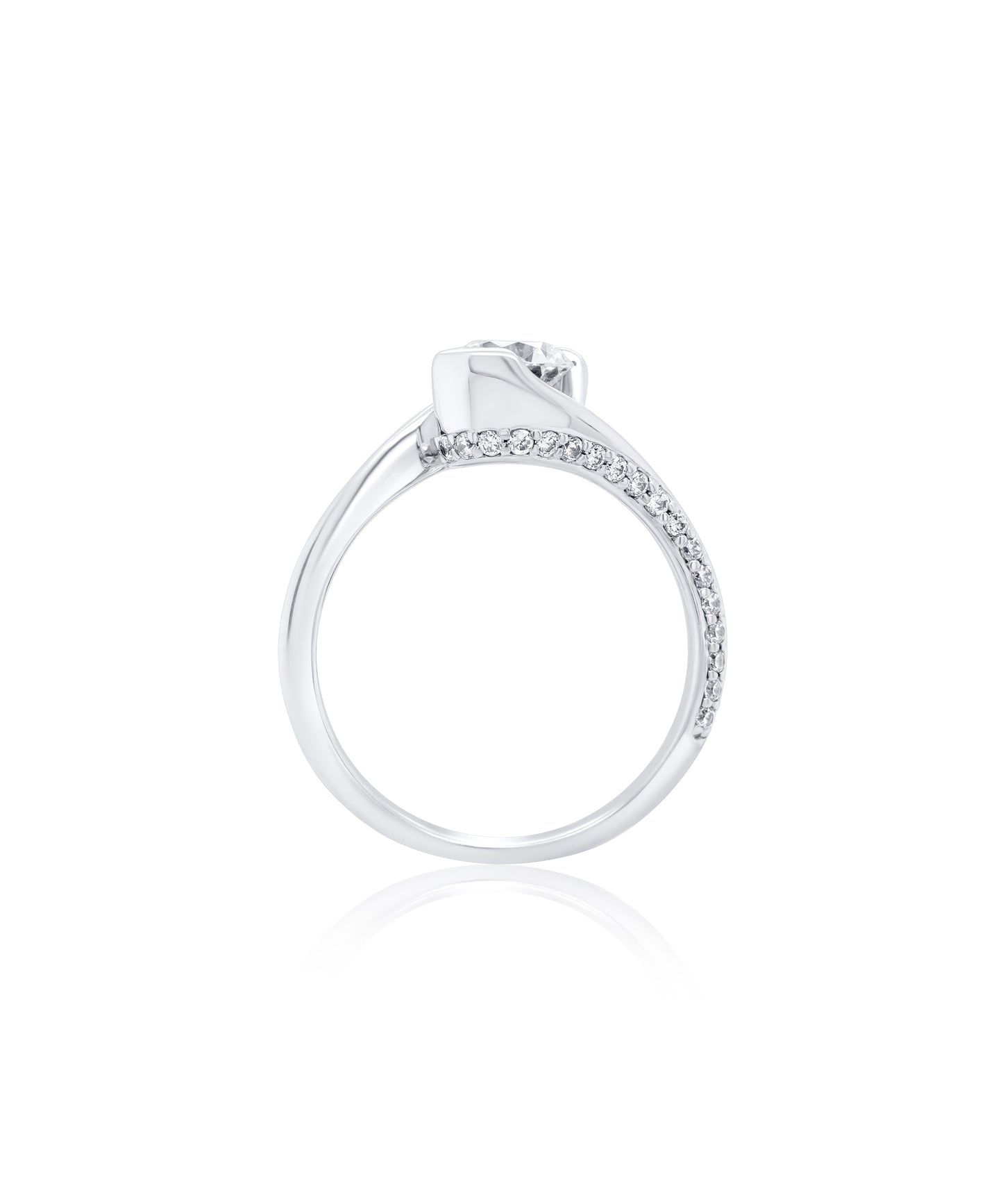 Platinum Diamond Swoop Ring