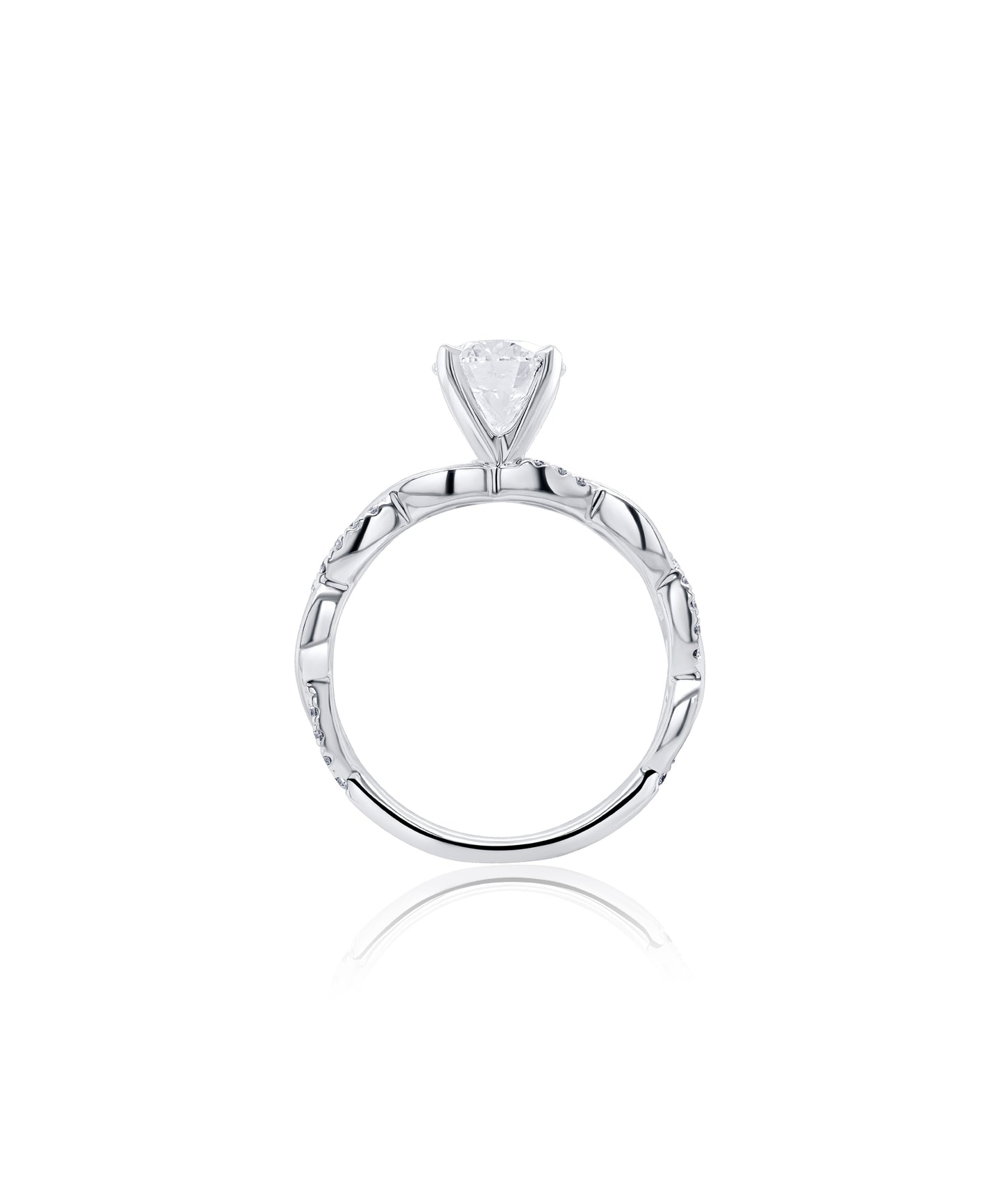 Round Brilliant Cut with Diamond Rope Band