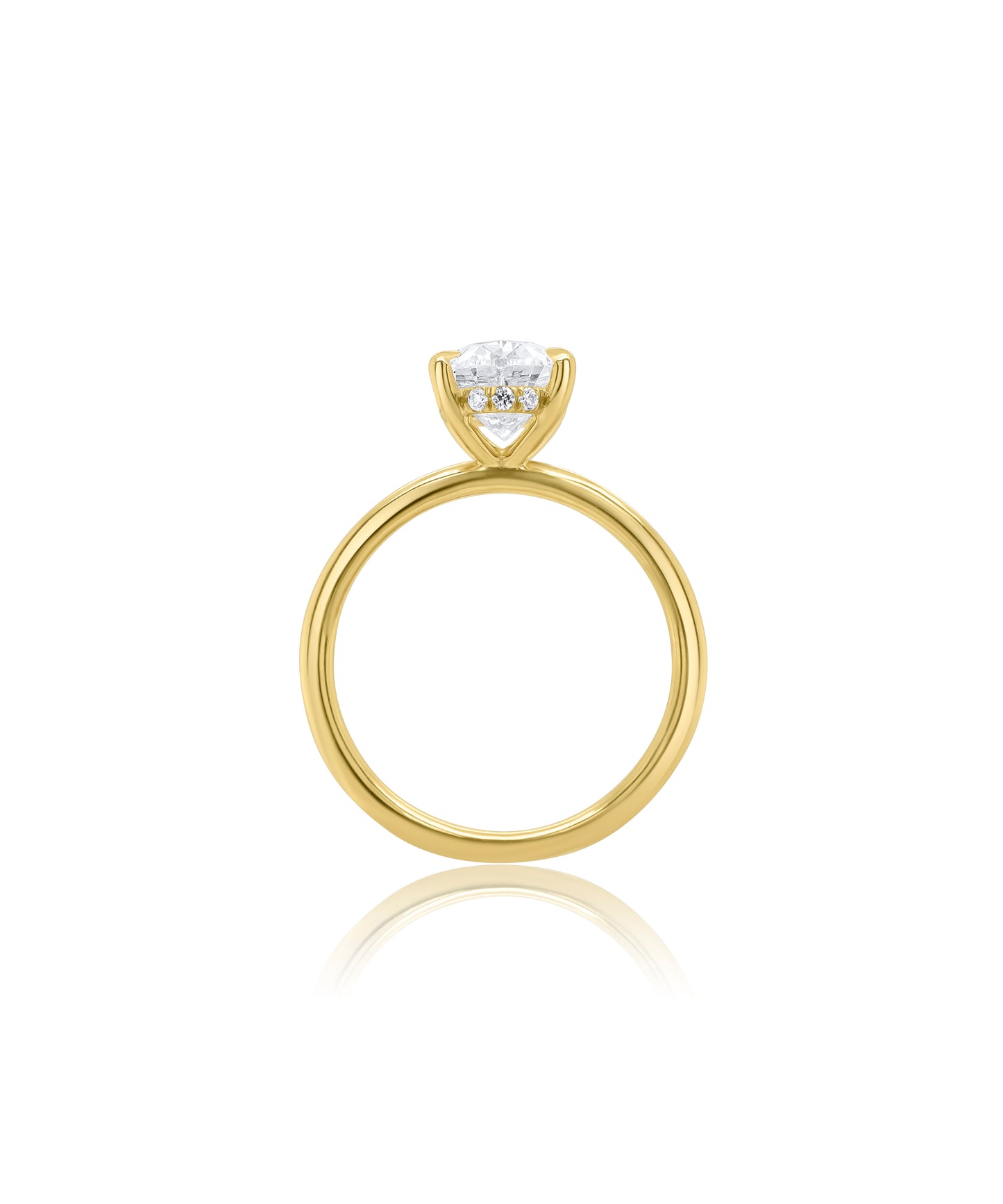 Hidden Halo Oval Cut with Feather Band