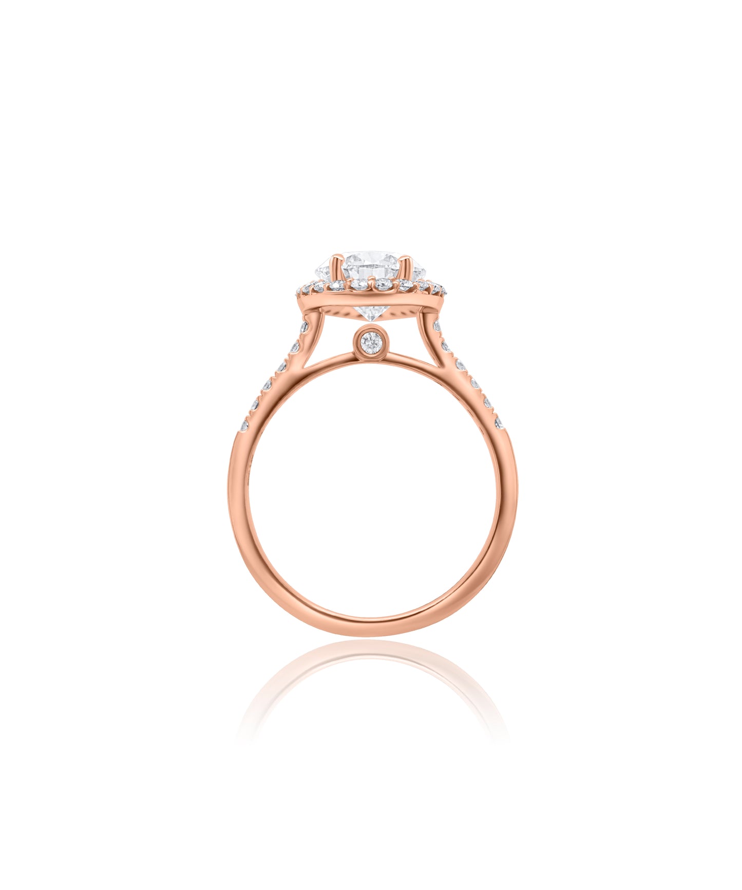 Pear Cut with Diamond Halo and Cathedral Pave