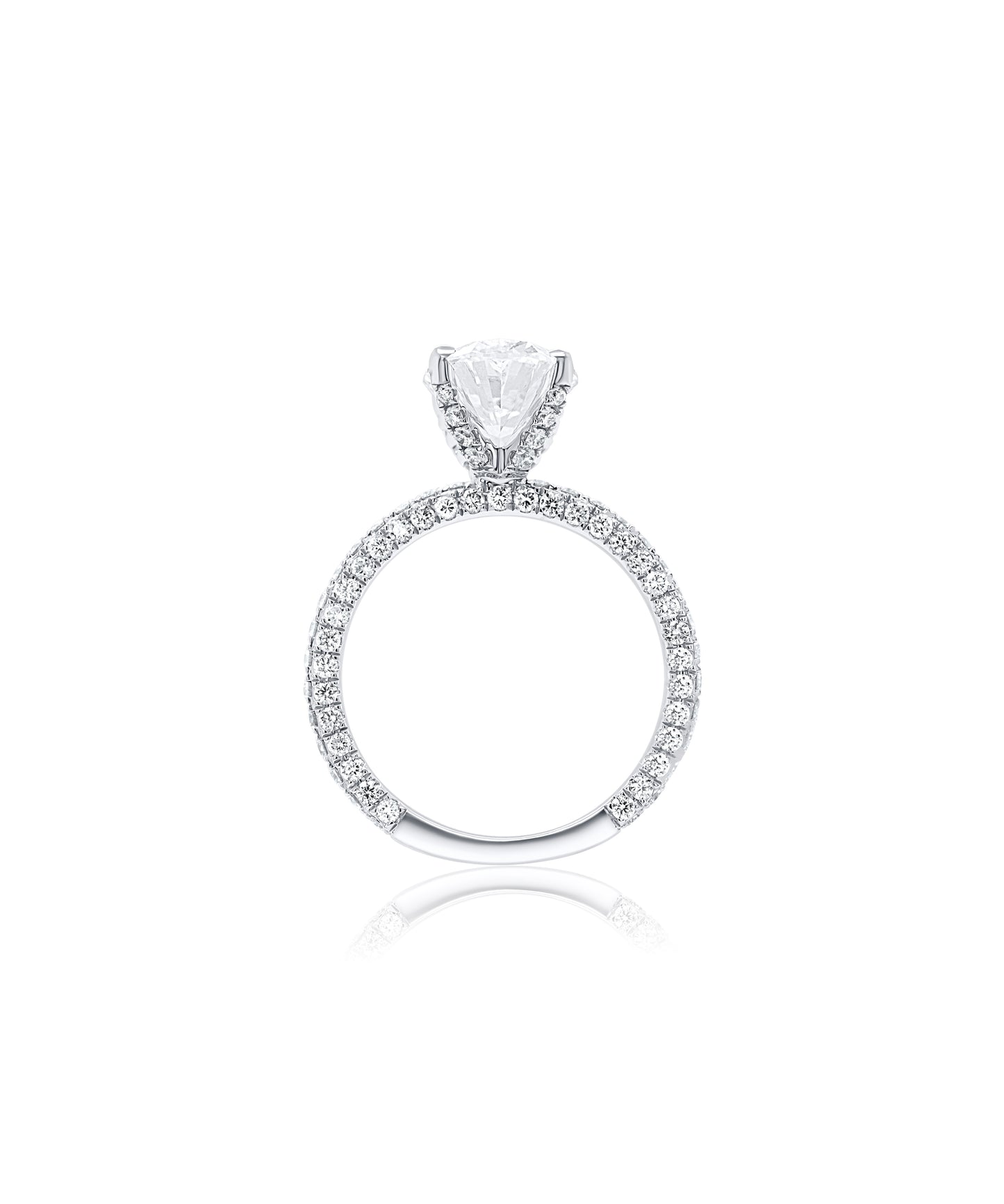 Oval Cut with Pave Diamond Band