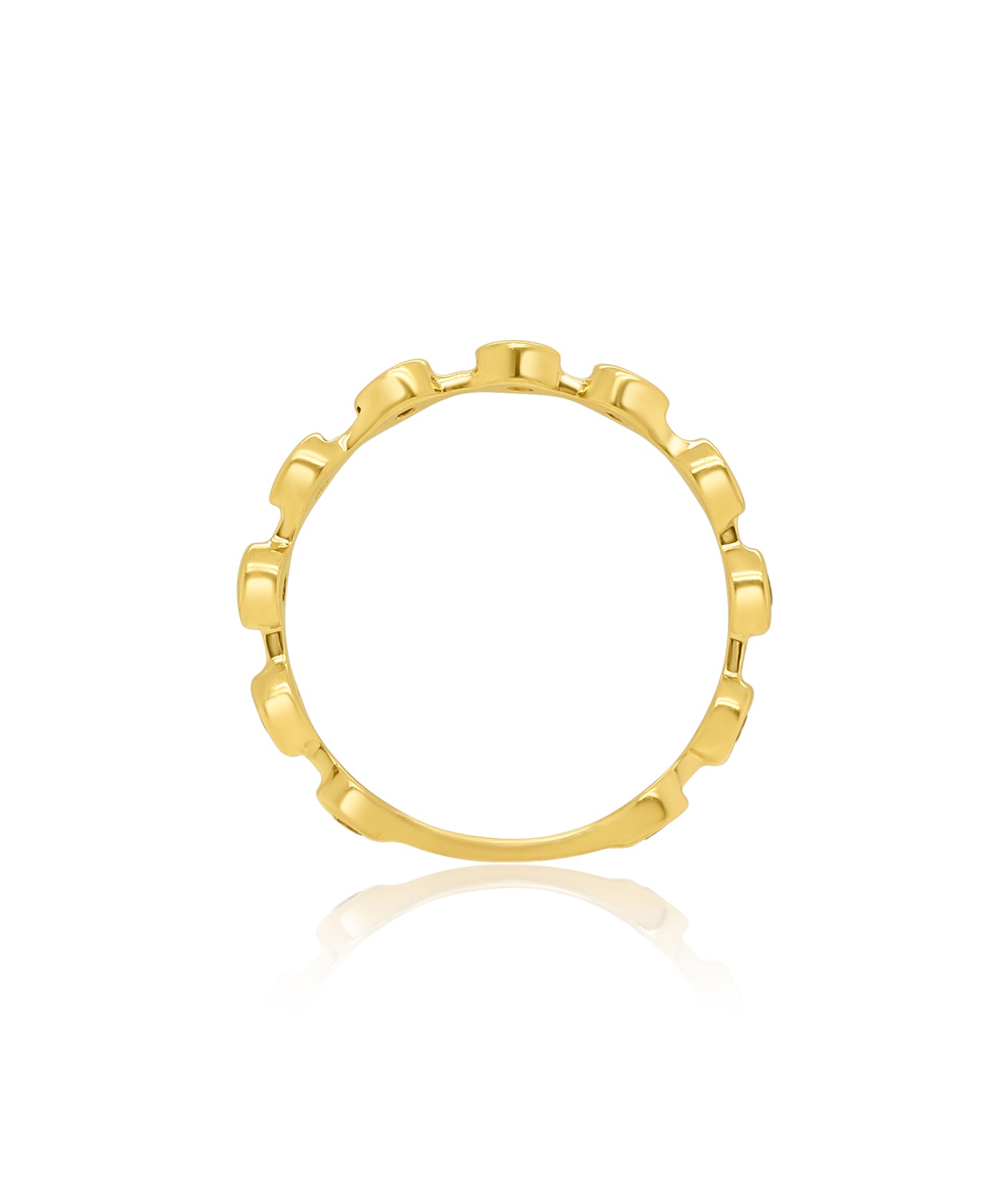 Yellow Gold Bezel Set Diamond Stacking Ring