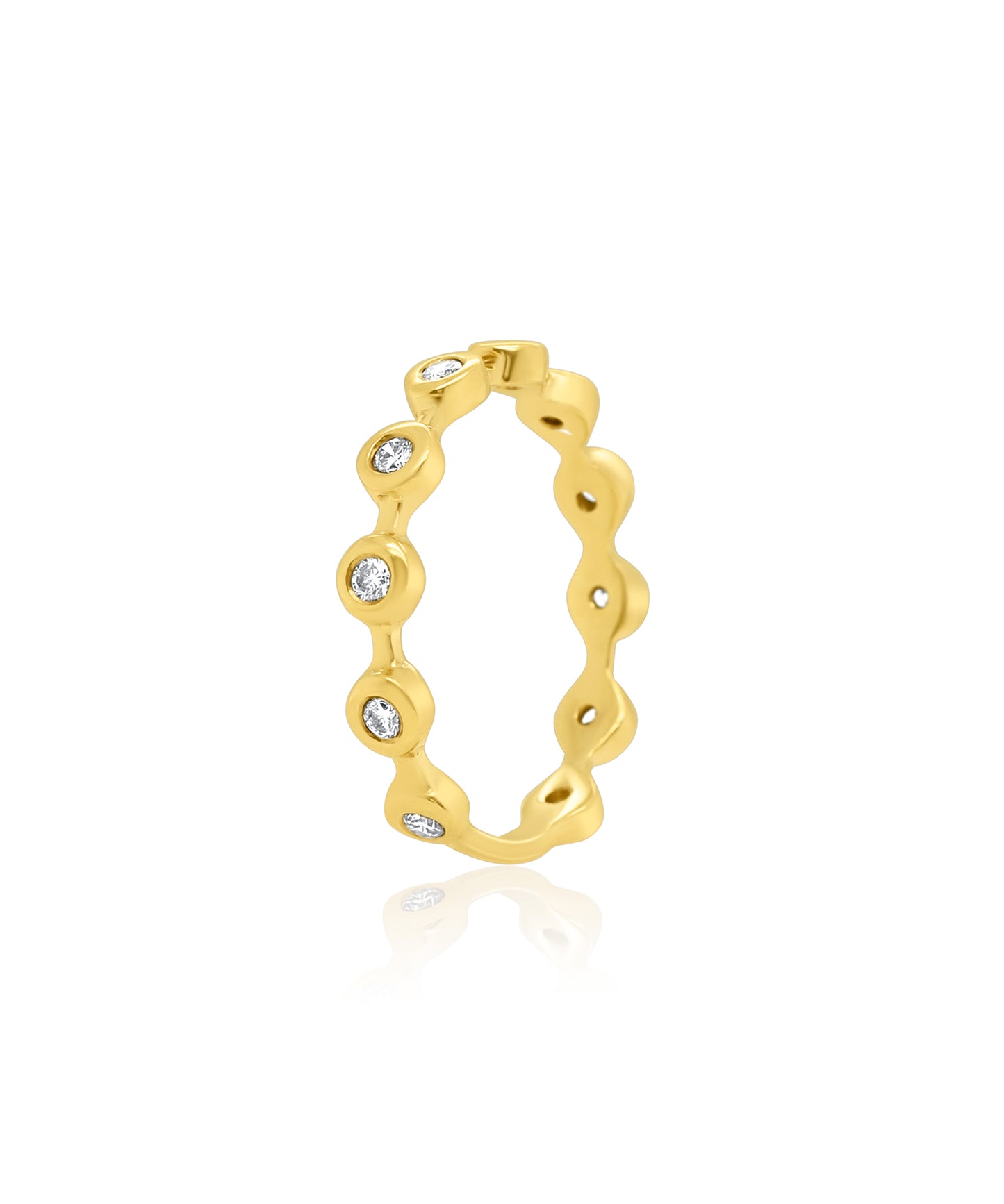 Yellow Gold Bezel Set Diamond Stacking Ring