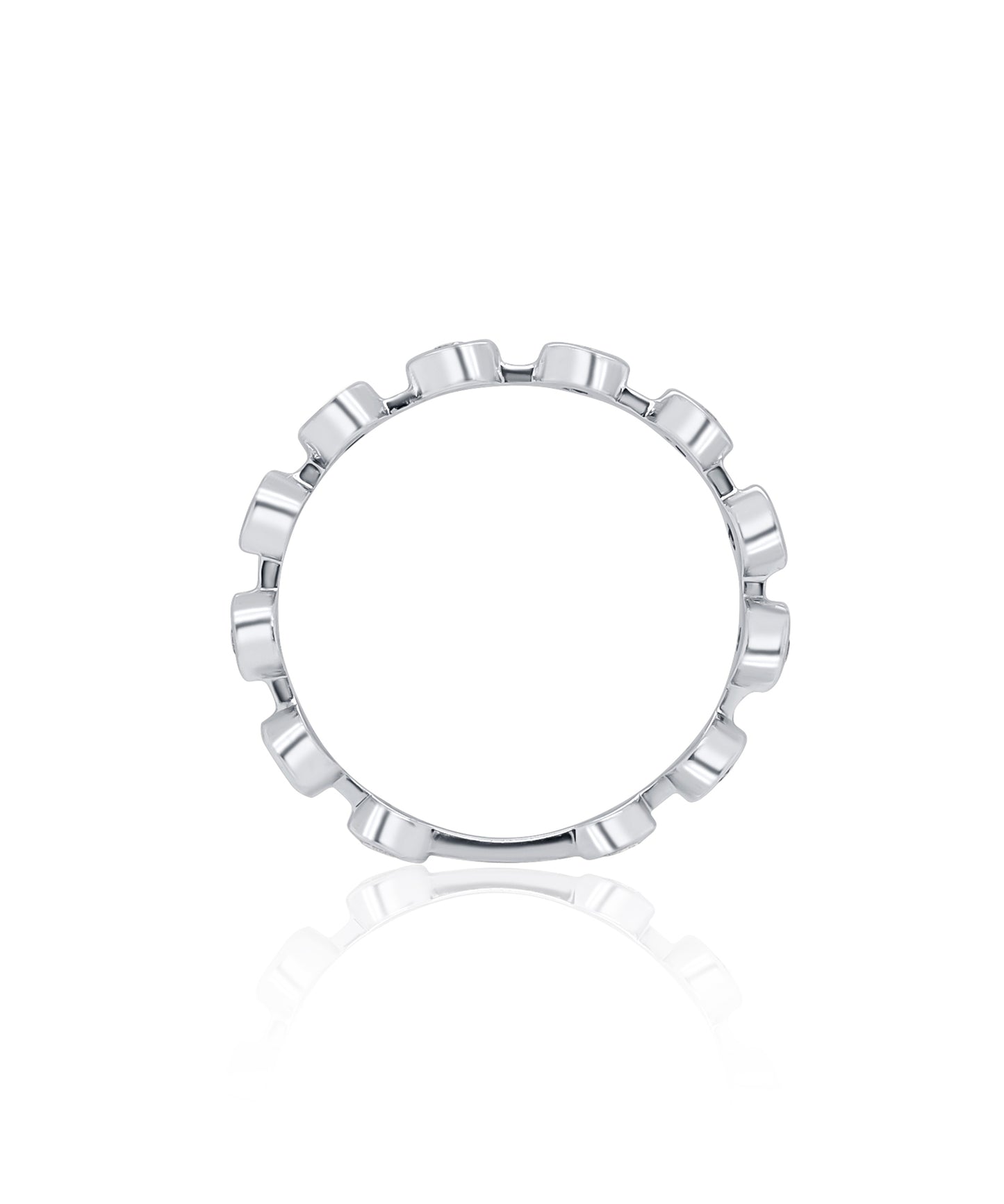 White Gold Bezel Set Diamond Stacking Ring
