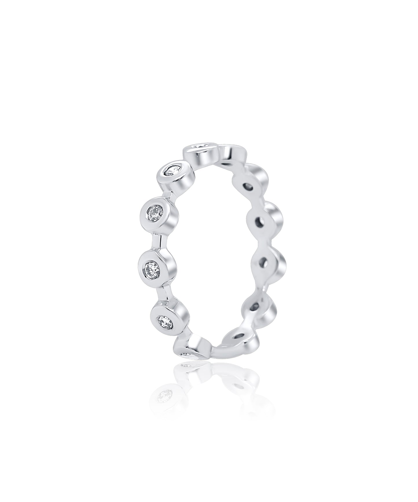White Gold Bezel Set Diamond Stacking Ring