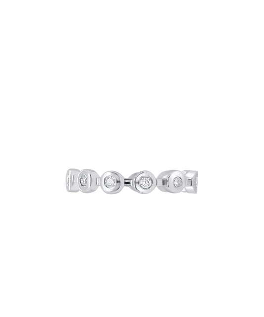 White Gold Bezel Set Diamond Stacking Ring