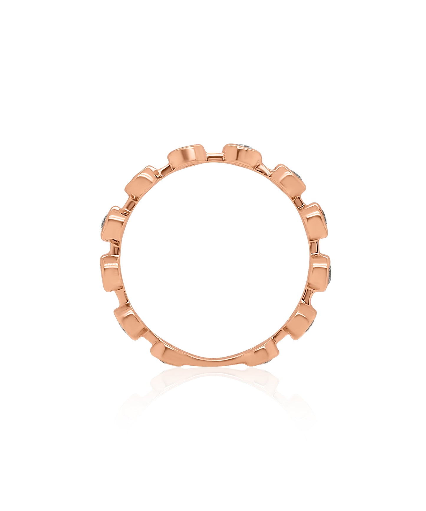 Rose Gold Bezel Set Diamond Stacking Ring