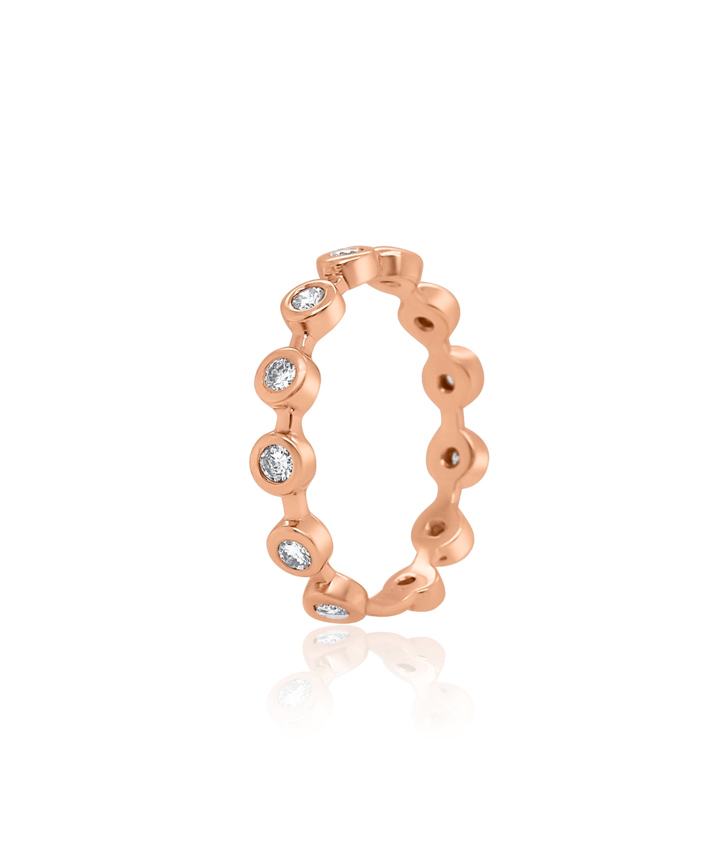Rose Gold Bezel Set Diamond Stacking Ring