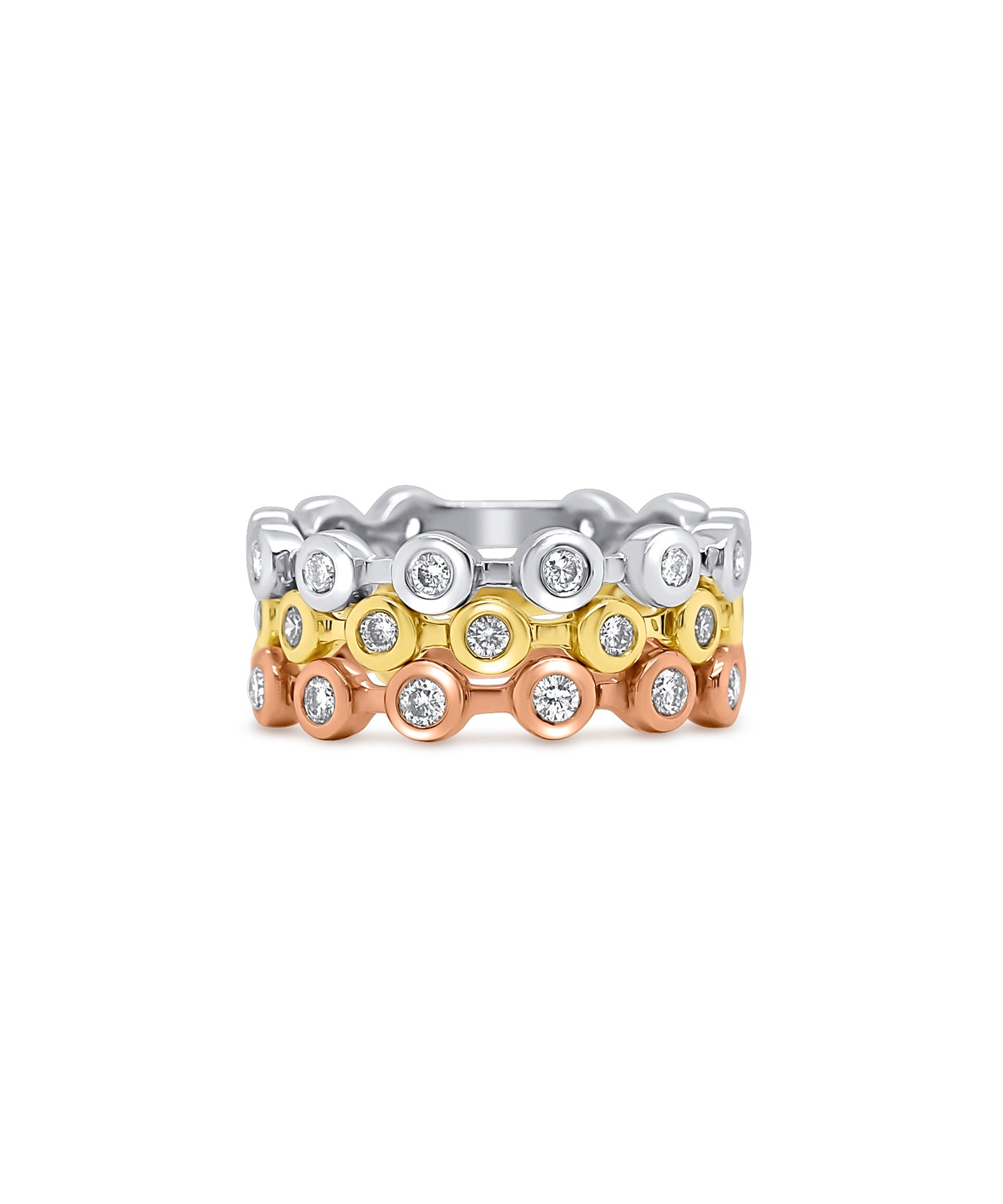 Rose Gold Bezel Set Diamond Stacking Ring