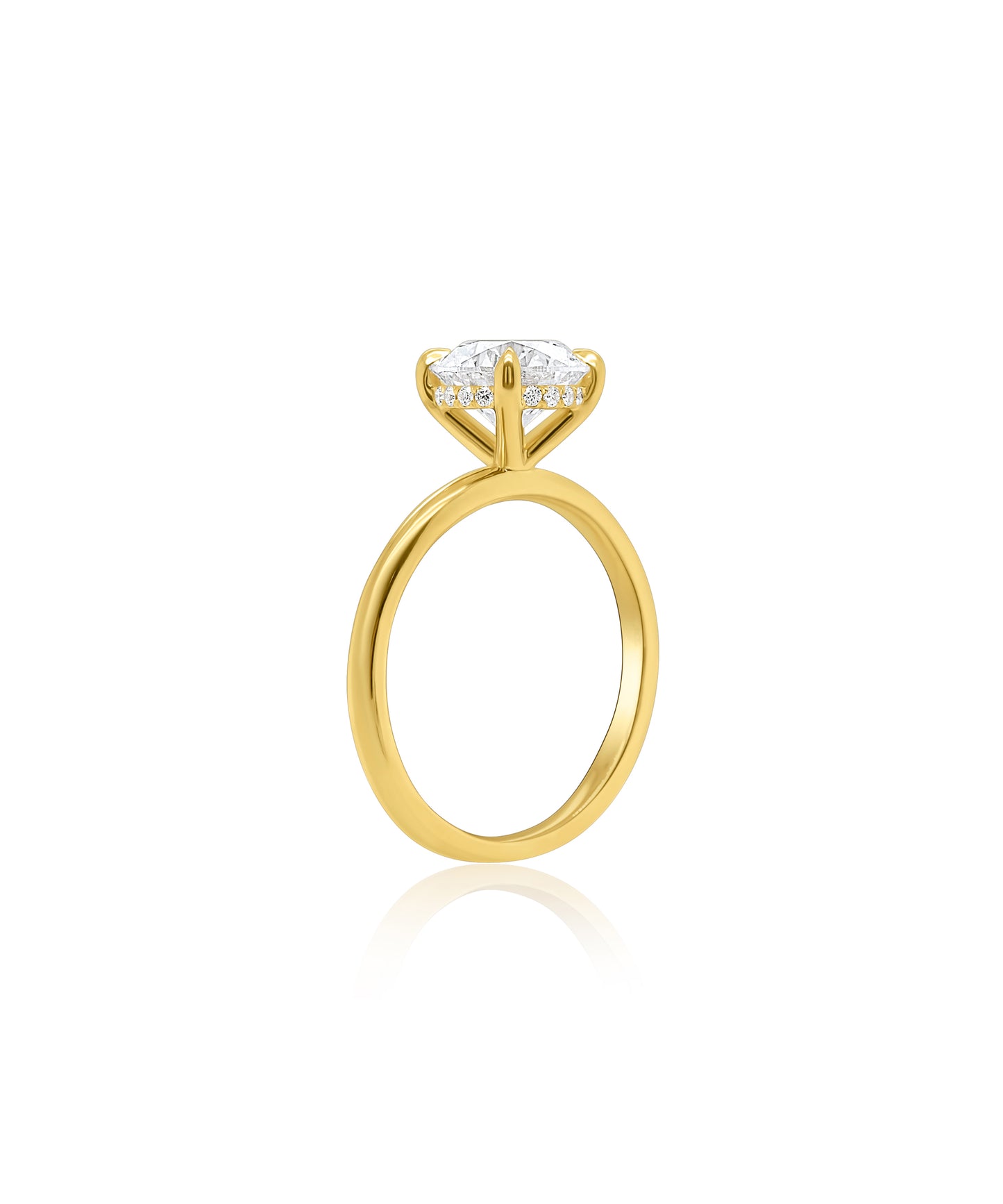 Hidden Halo Round Cut with Petite Claw Prongs