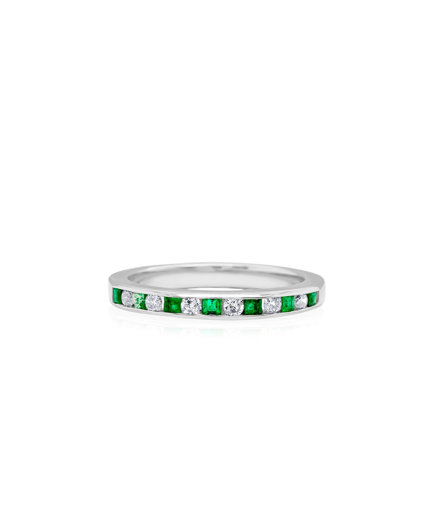 Emerald and Diamond Stacking Ring