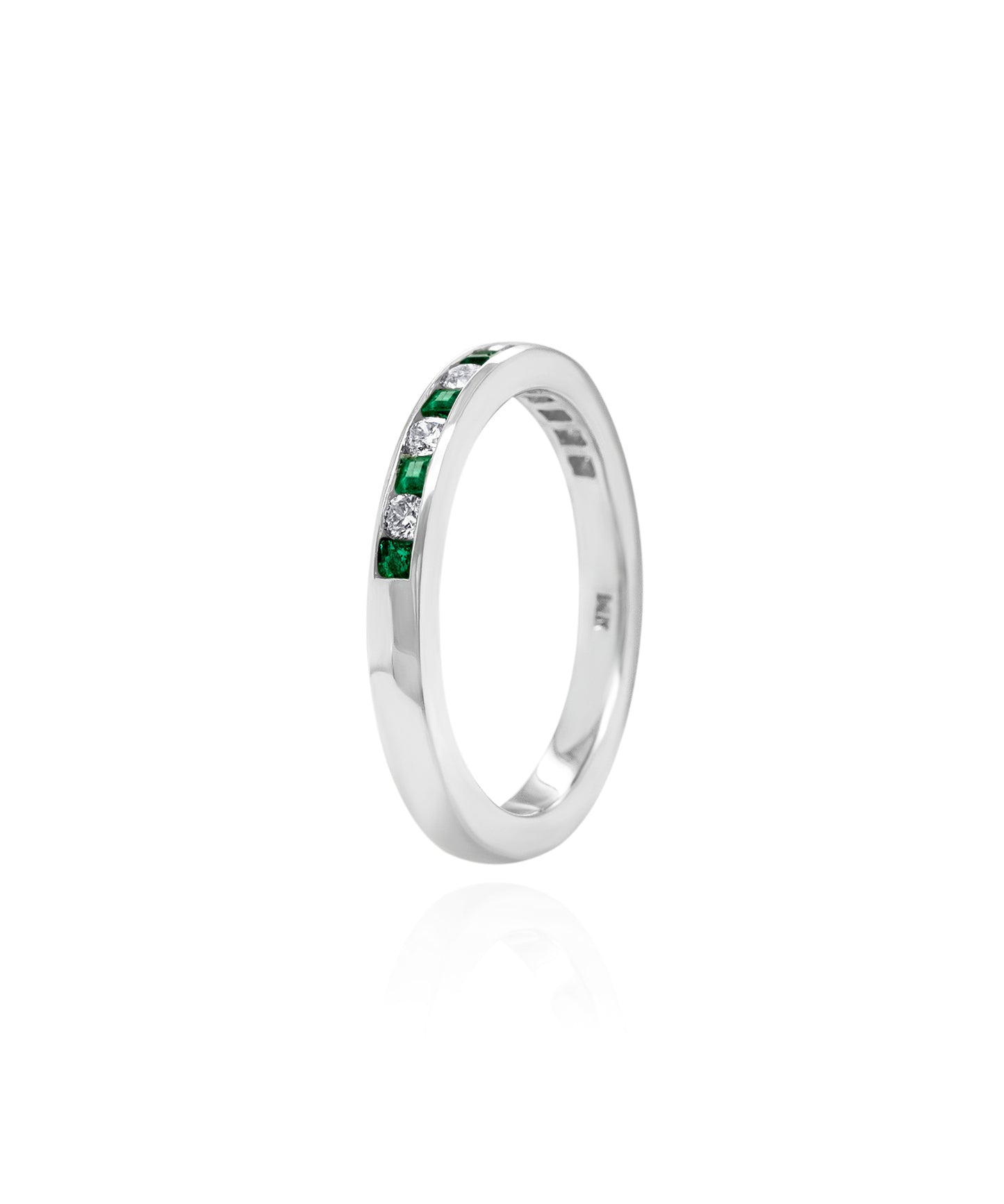 Emerald and Diamond Stacking Ring