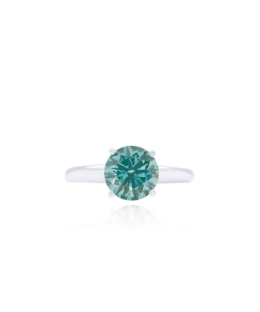 Blue Diamond Solitaire Ring