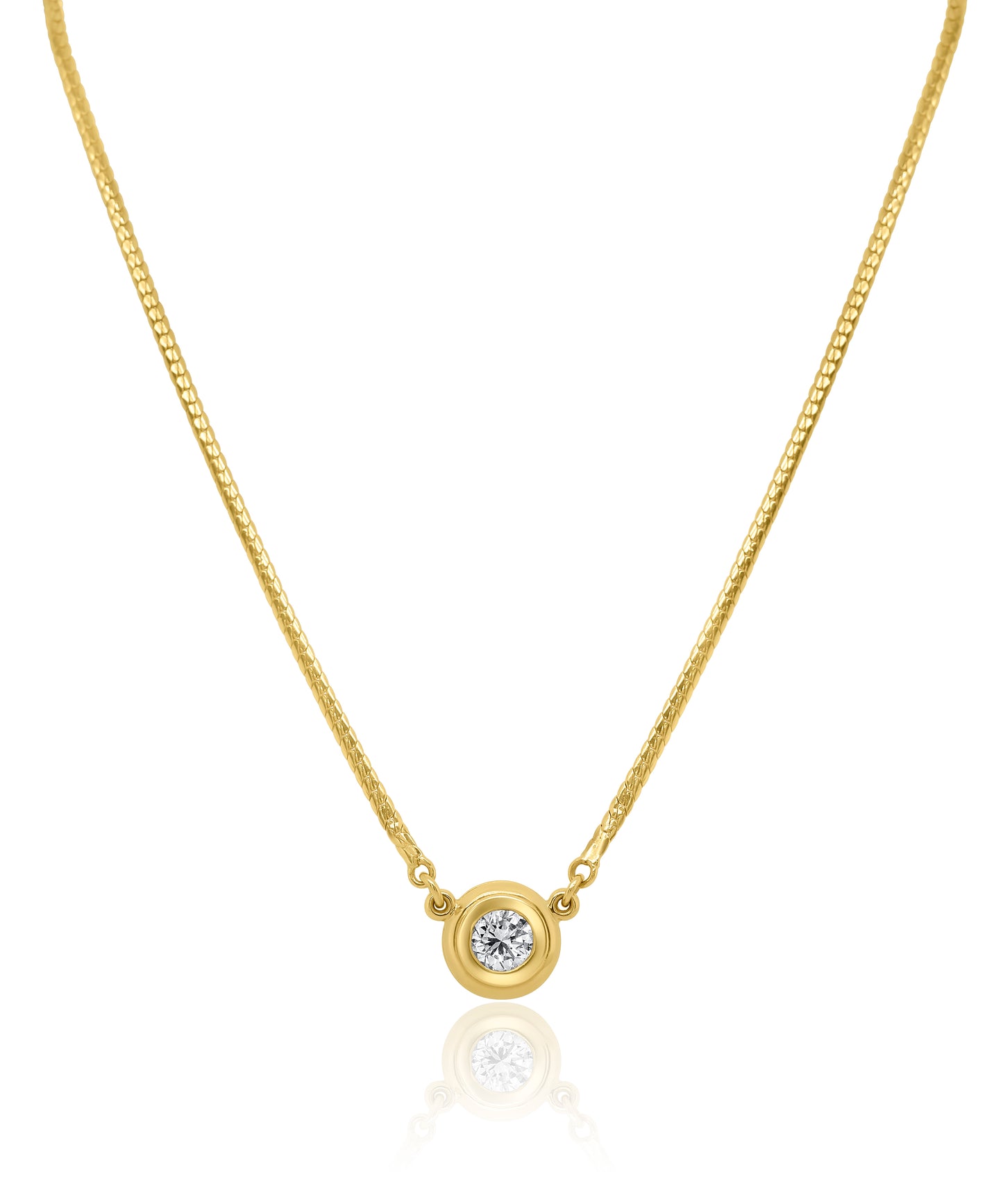 Bezel Set Diamond Necklace