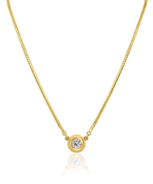 Bezel Set Diamond Necklace