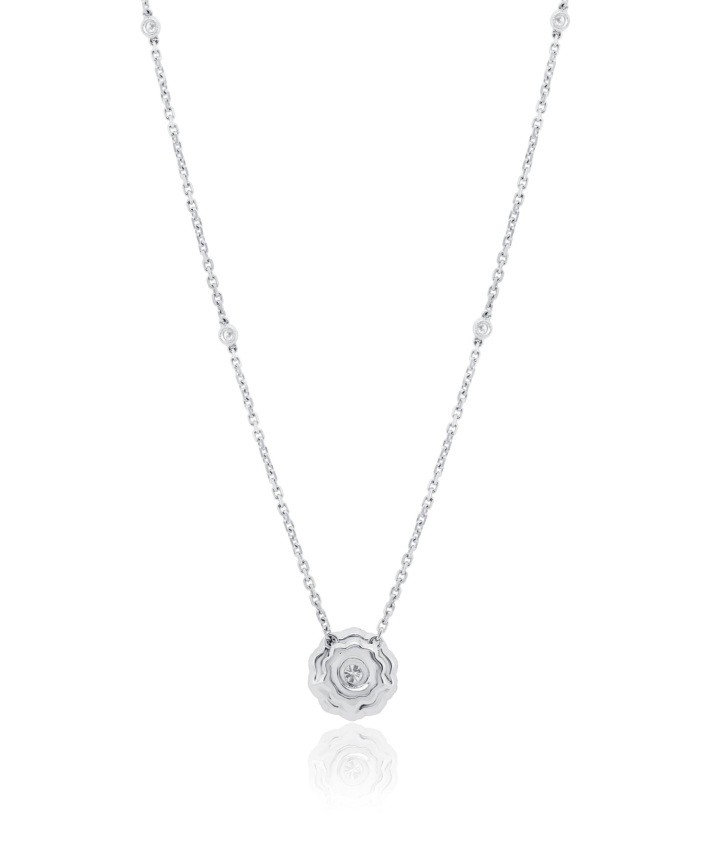 Diamond Cluster Flower Necklace