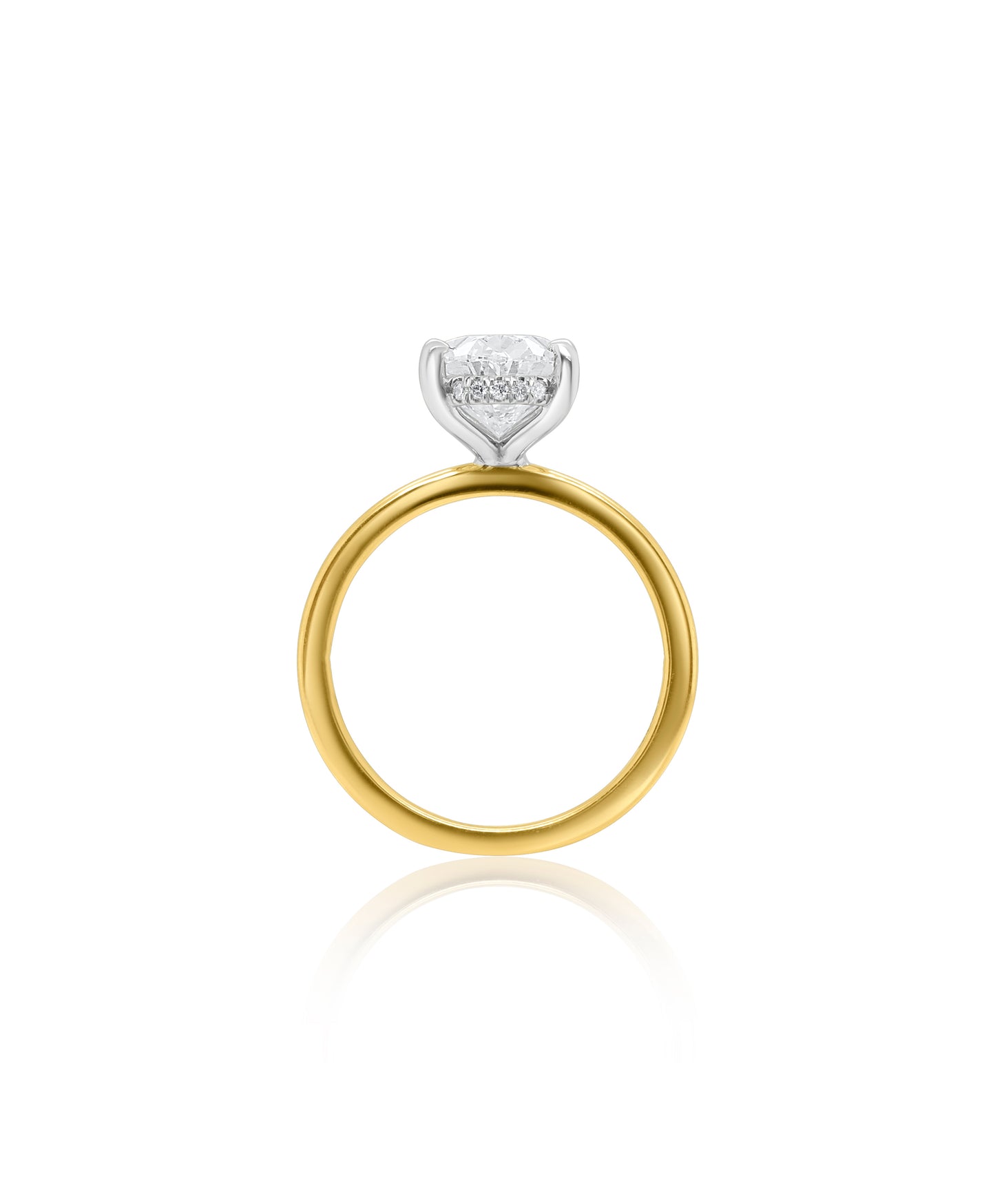 Two Toned Oval Cut with Hidden Halo
