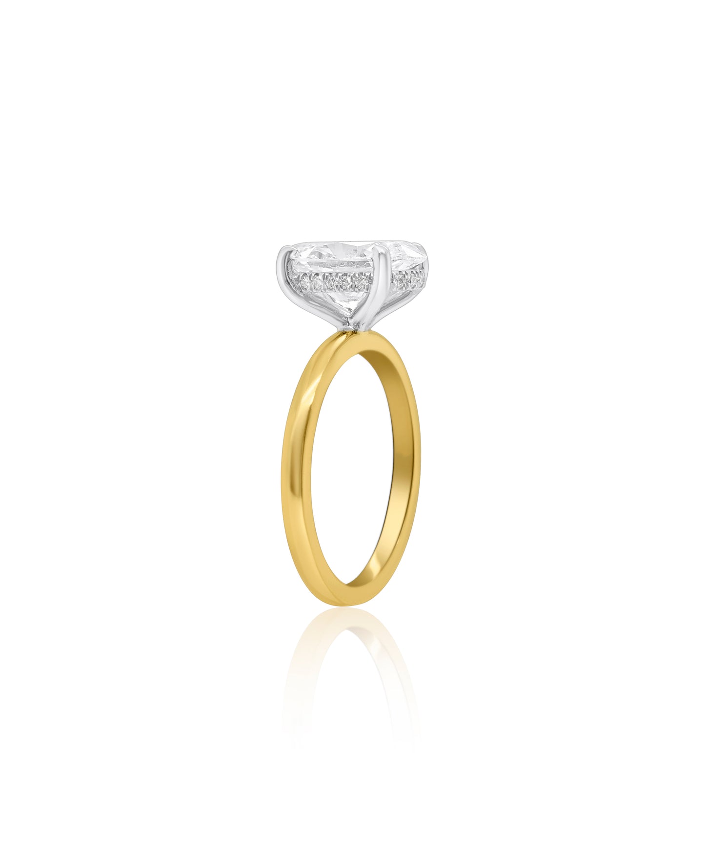 Two Toned Oval Cut with Hidden Halo