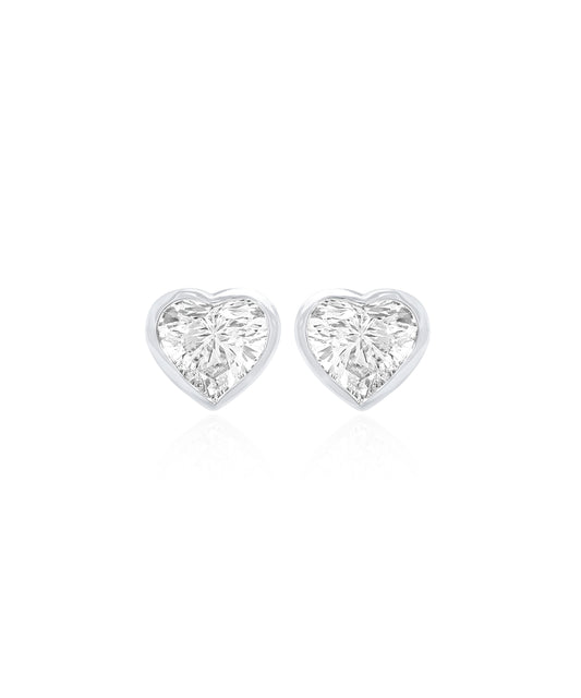 Diamond Heart Studs