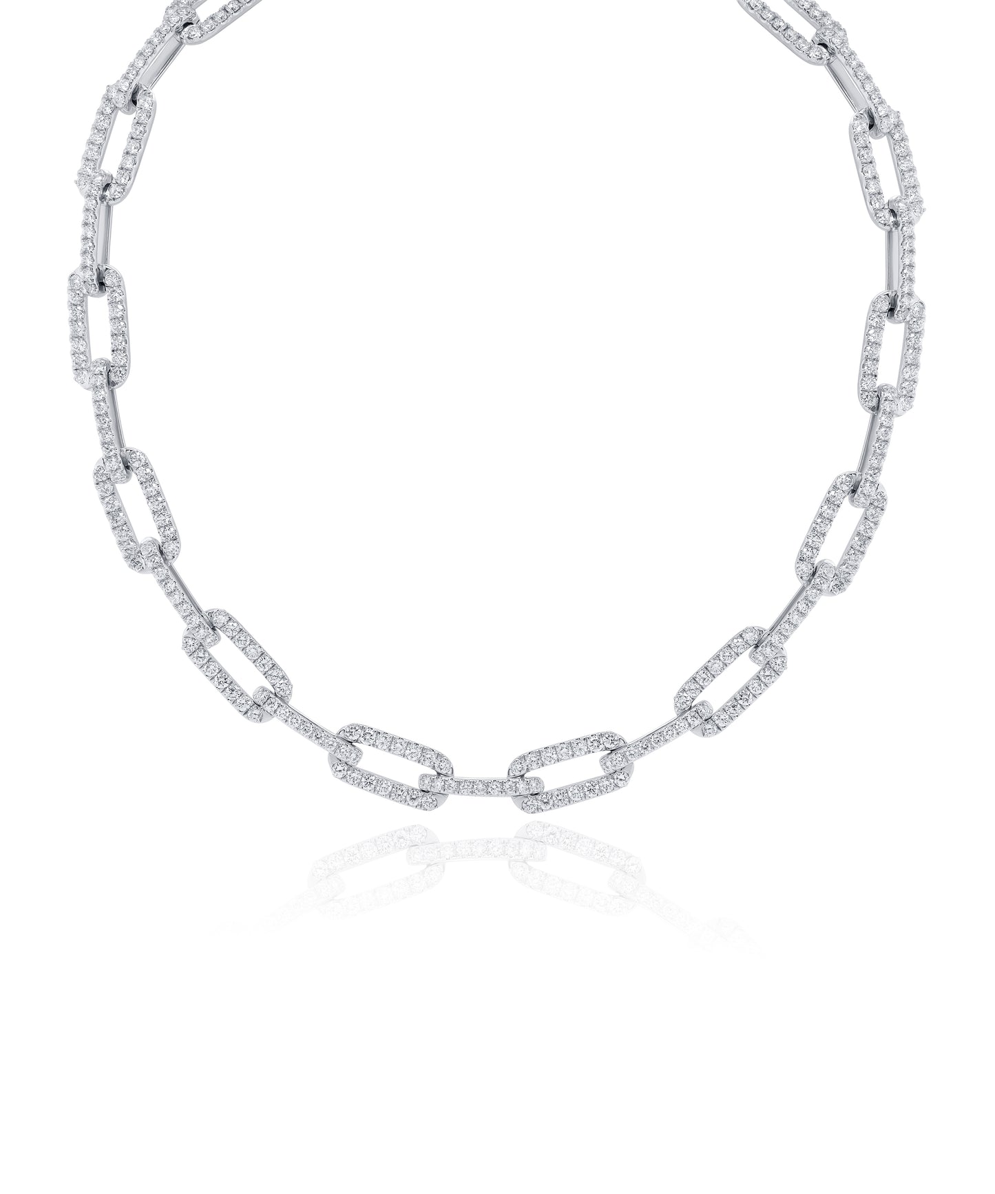 Paper Clip Link Diamond Necklace