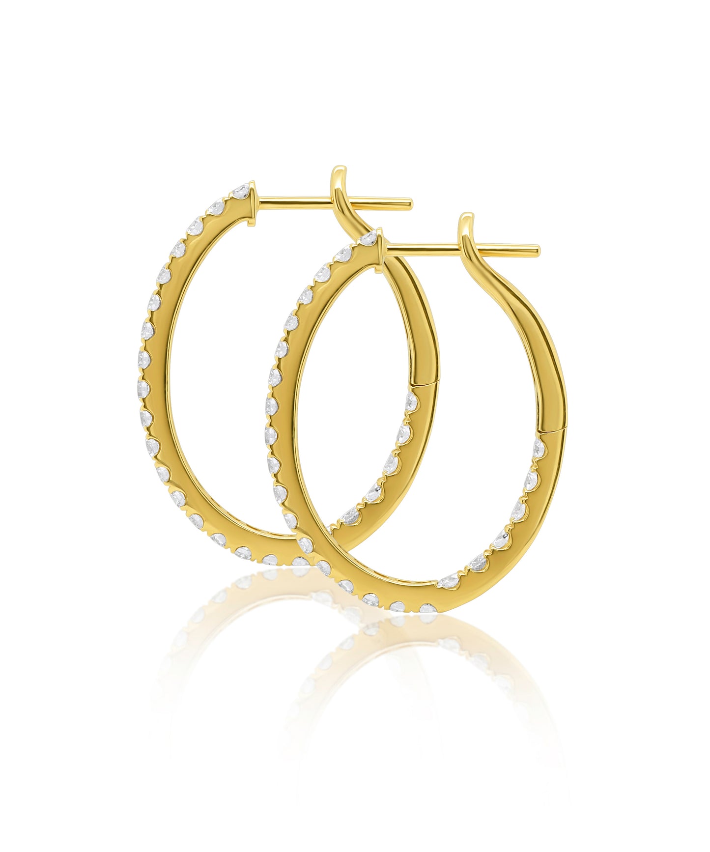 1.23ctw Inside Outside Hoops- Yellow Gold