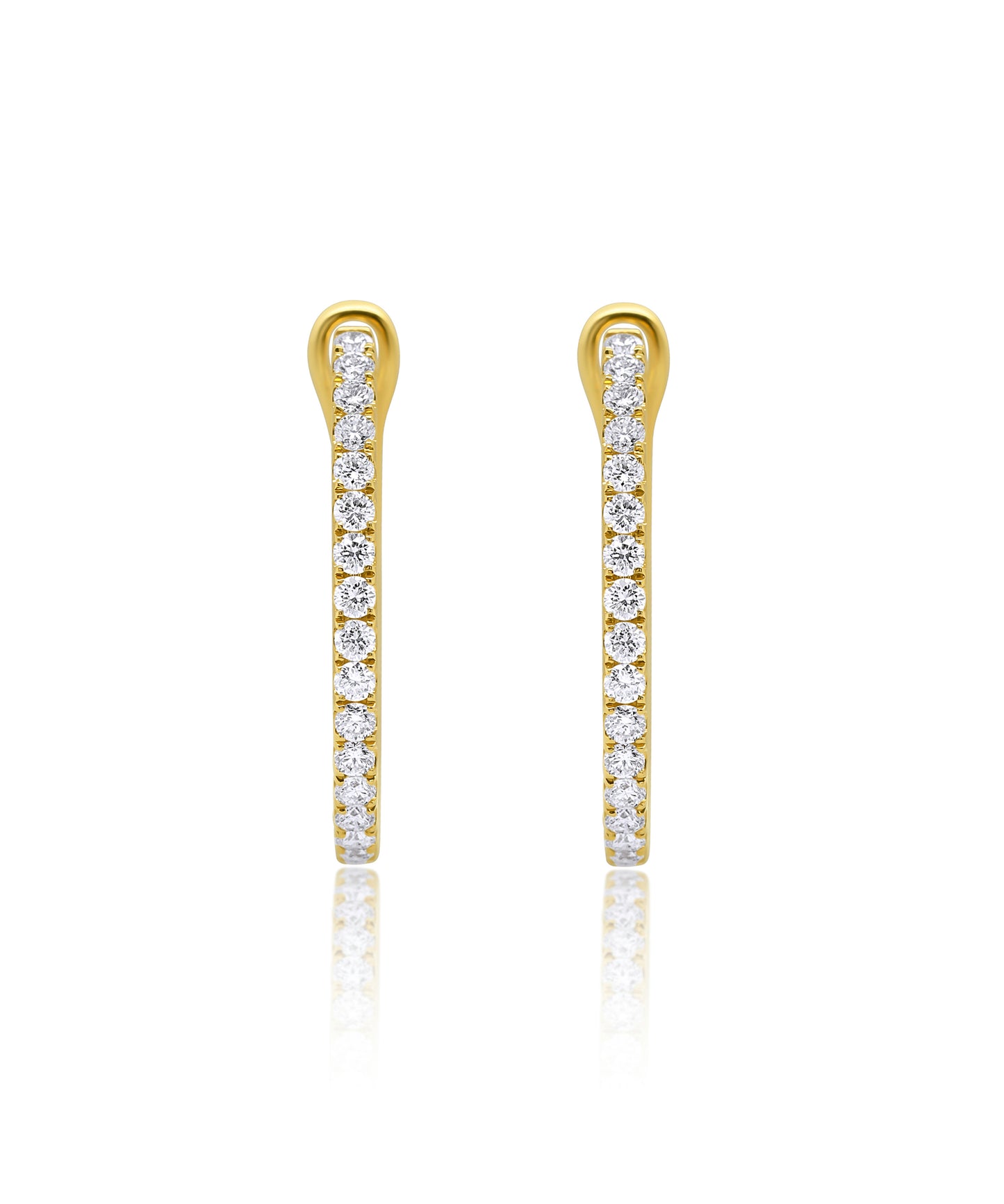 1.23ctw Inside Outside Hoops- Yellow Gold