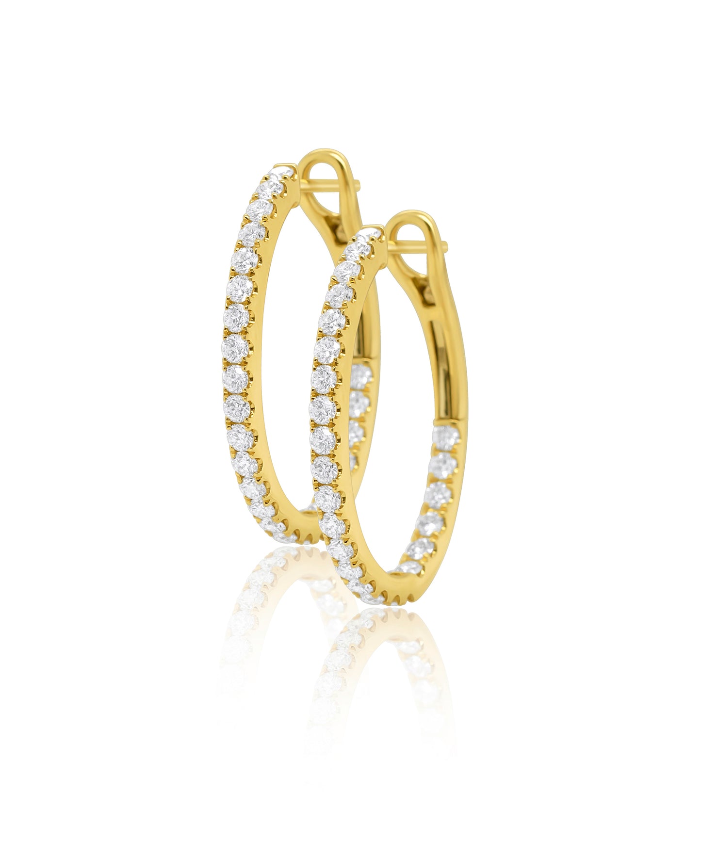 1.23ctw Inside Outside Hoops- Yellow Gold