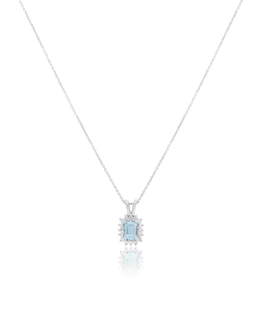 Elongated Aquamarine Necklace