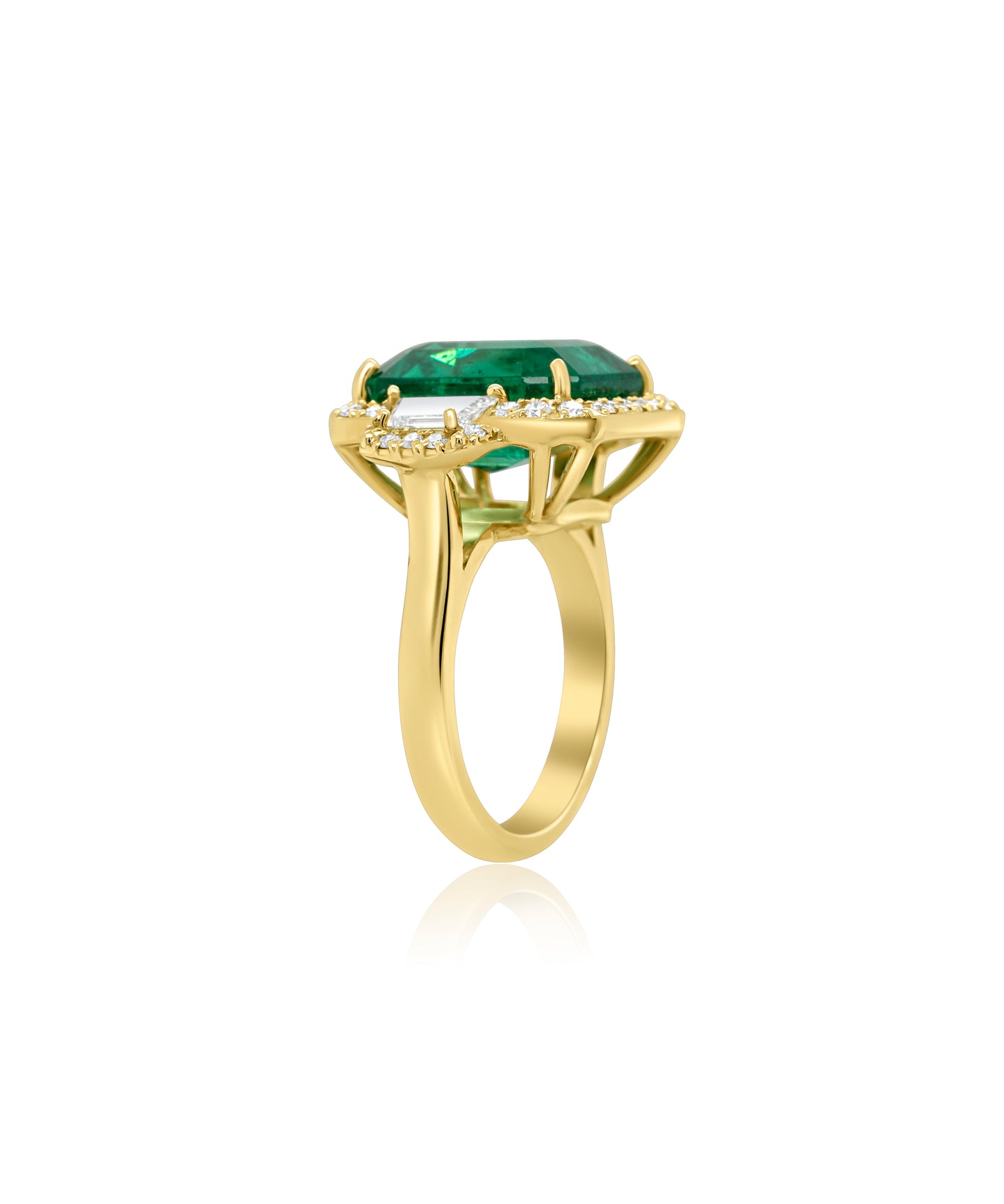 Three Stone Emerald Cocktail Ring