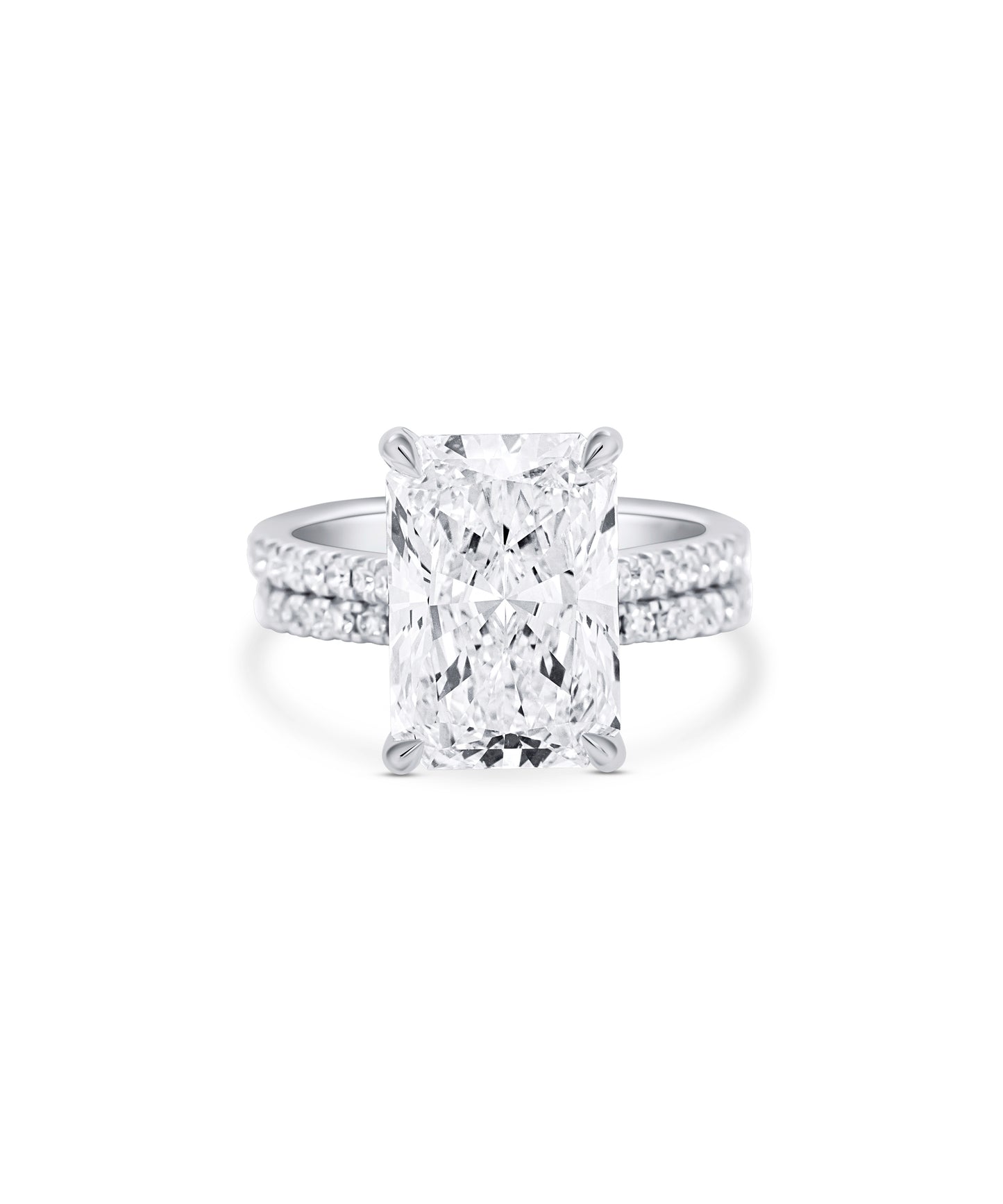 5.09ct Radiant with Cathedral Pave