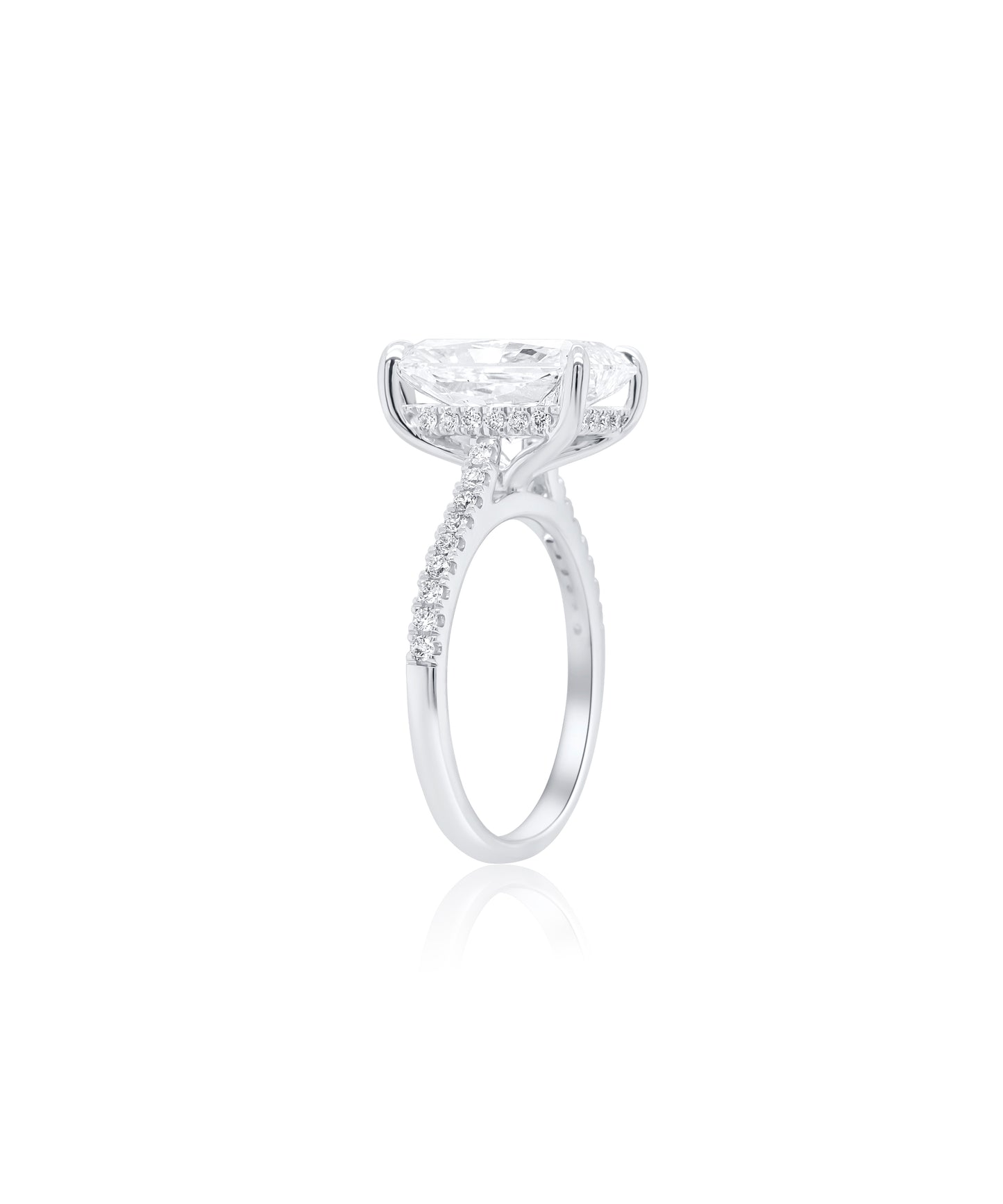 5.09ct Radiant with Cathedral Pave