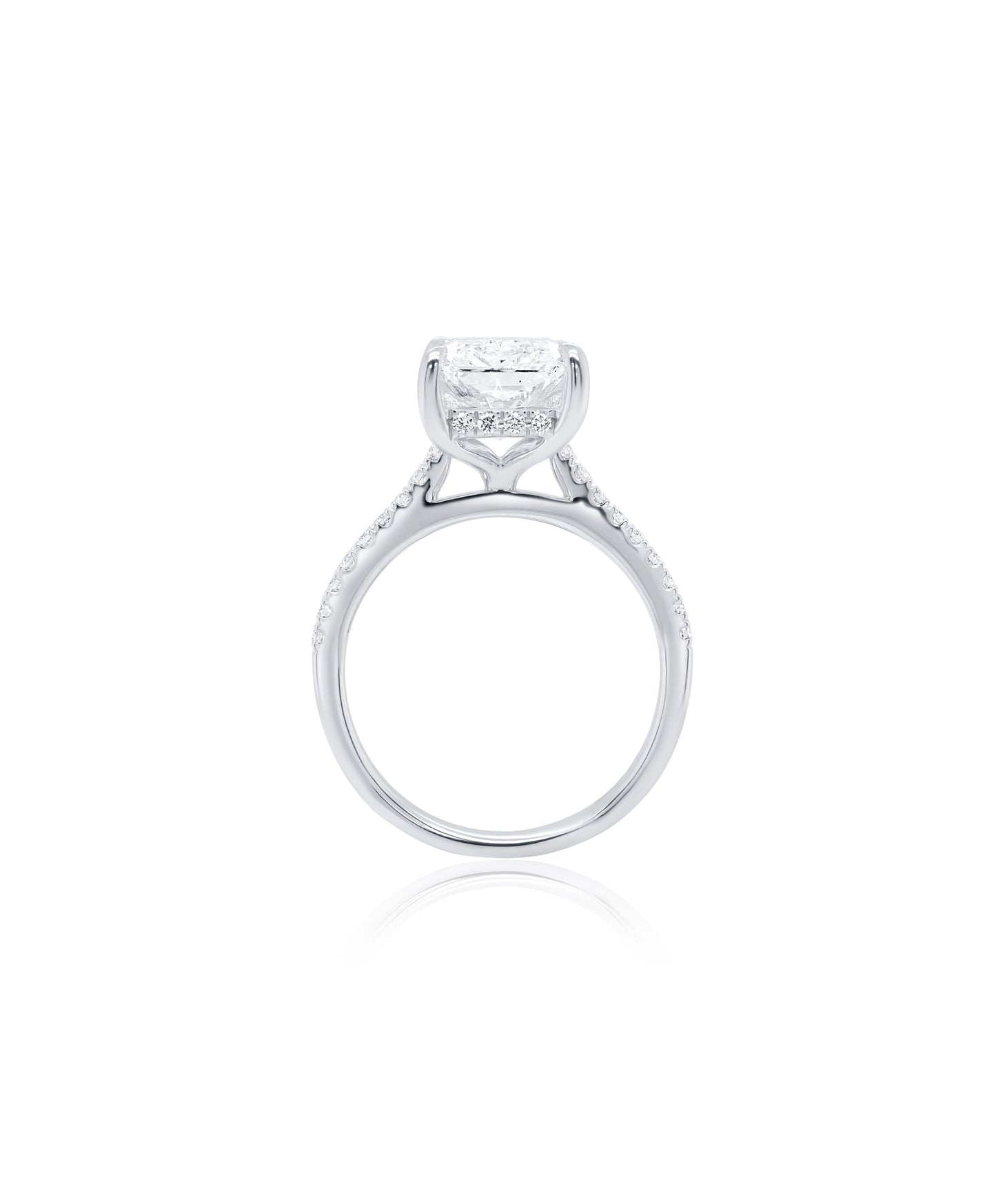 5.09ct Radiant with Cathedral Pave