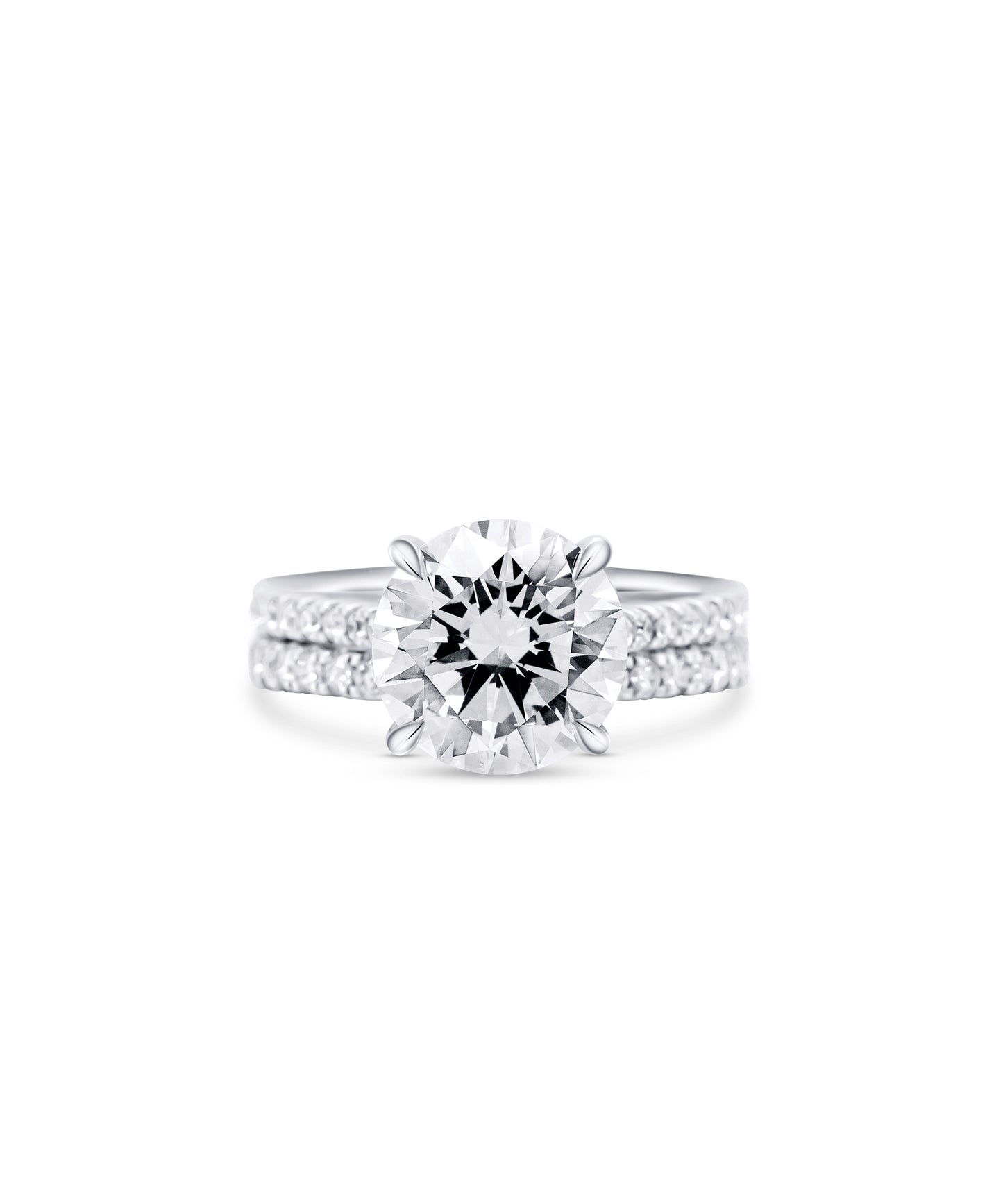 Round Brilliant Cut with Cathedral Pave