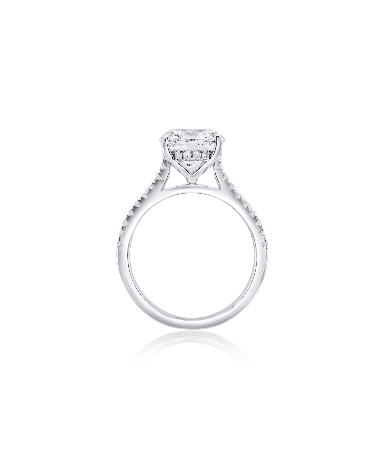 Round Brilliant Cut with Cathedral Pave