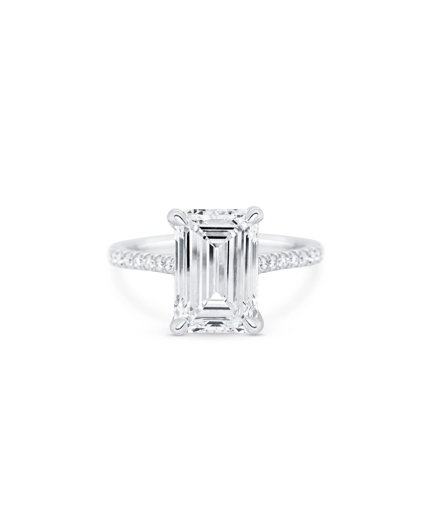 Emerald Cut with Cathedral Pave