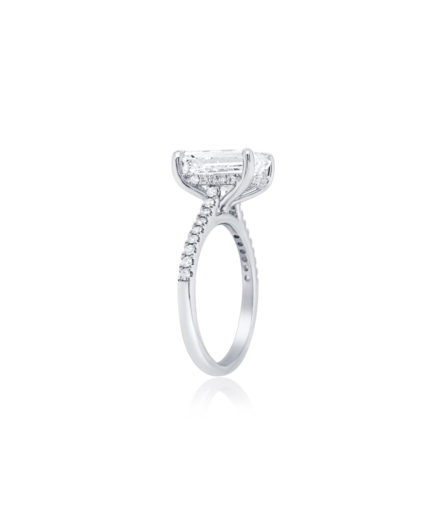Emerald Cut with Cathedral Pave