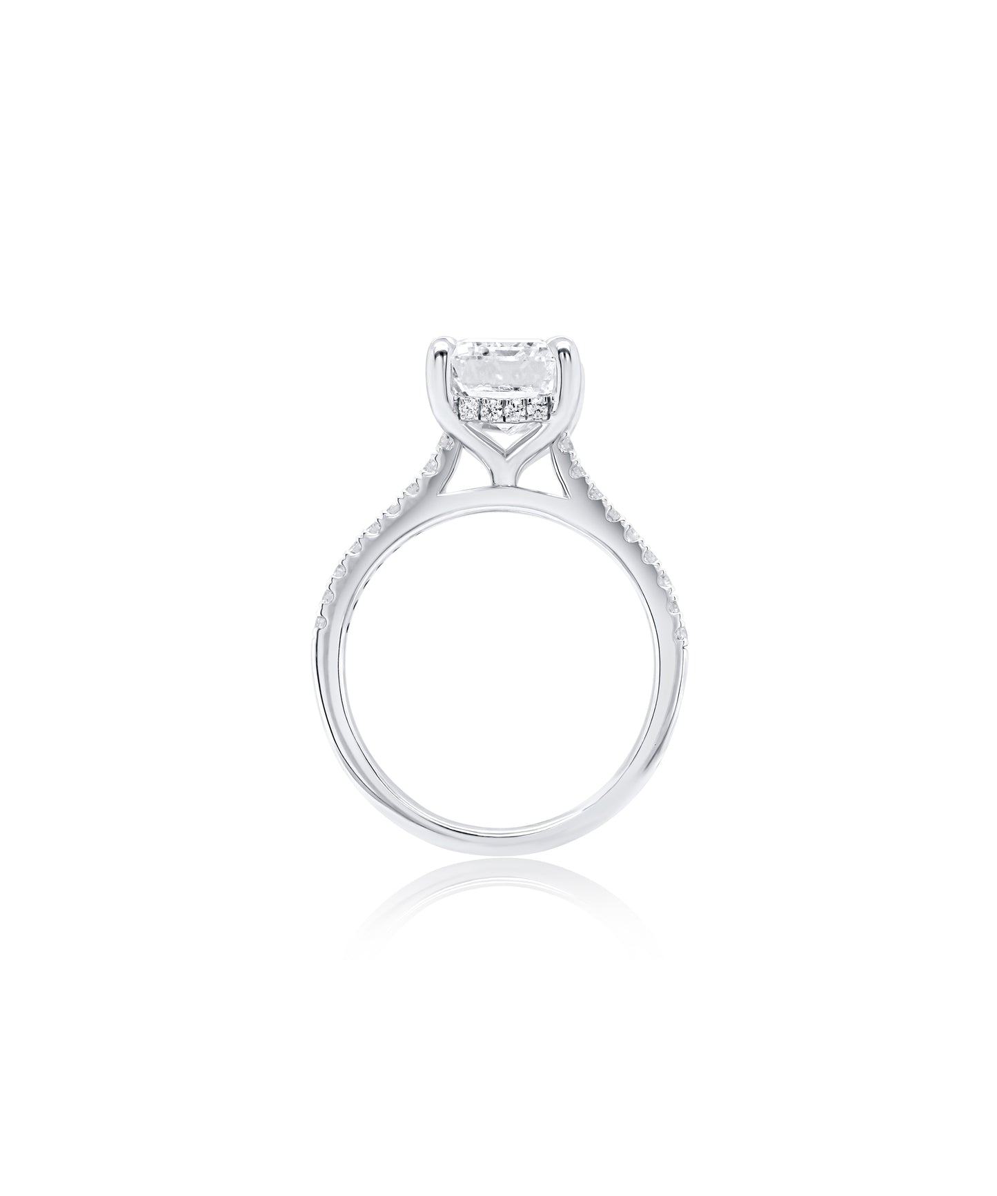 Emerald Cut with Cathedral Pave