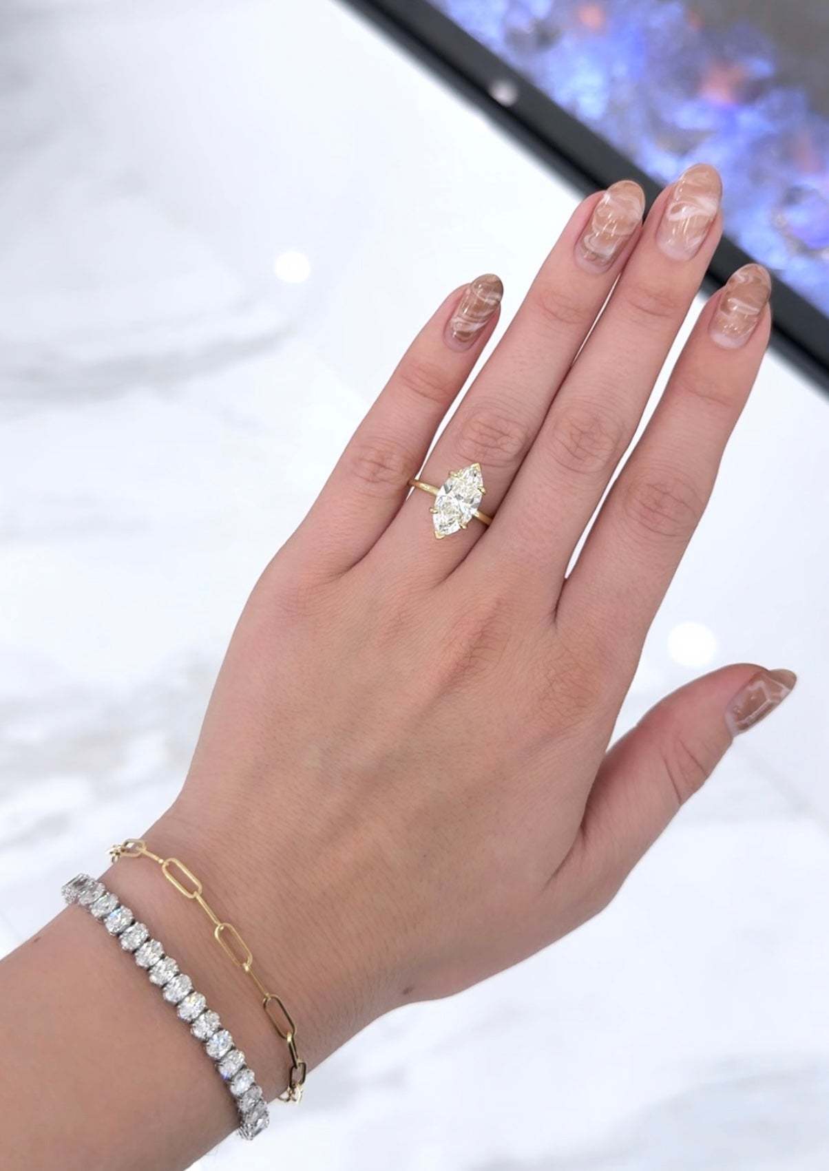 Hidden Halo Marquise with Classic Band