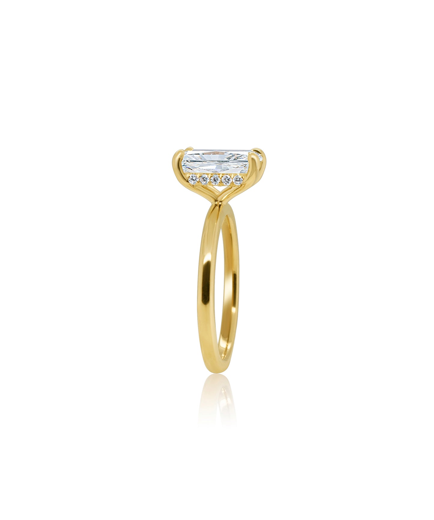 Hidden Halo Radiant Cut with Feather Band