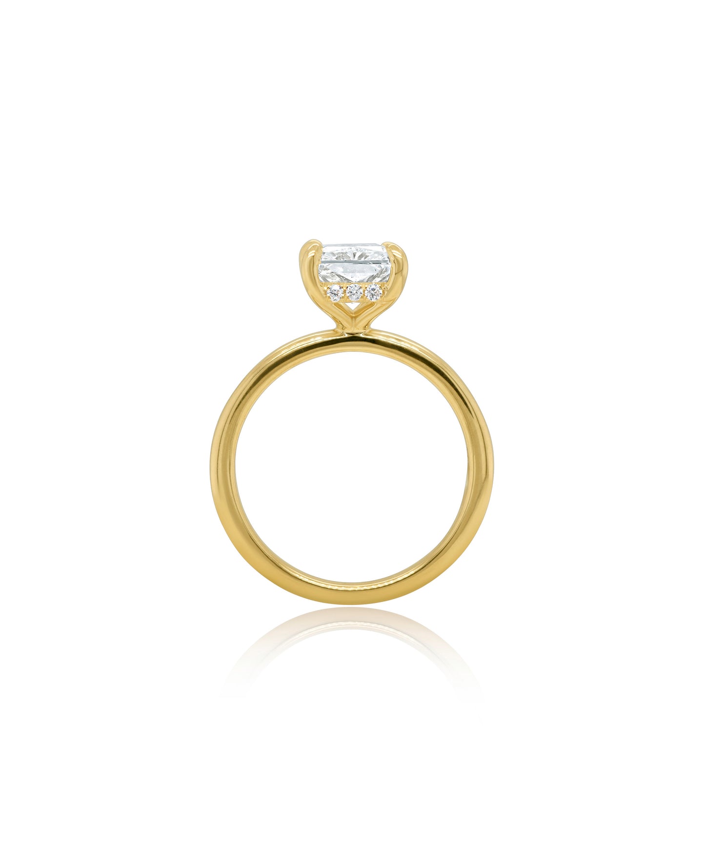Hidden Halo Radiant Cut with Feather Band