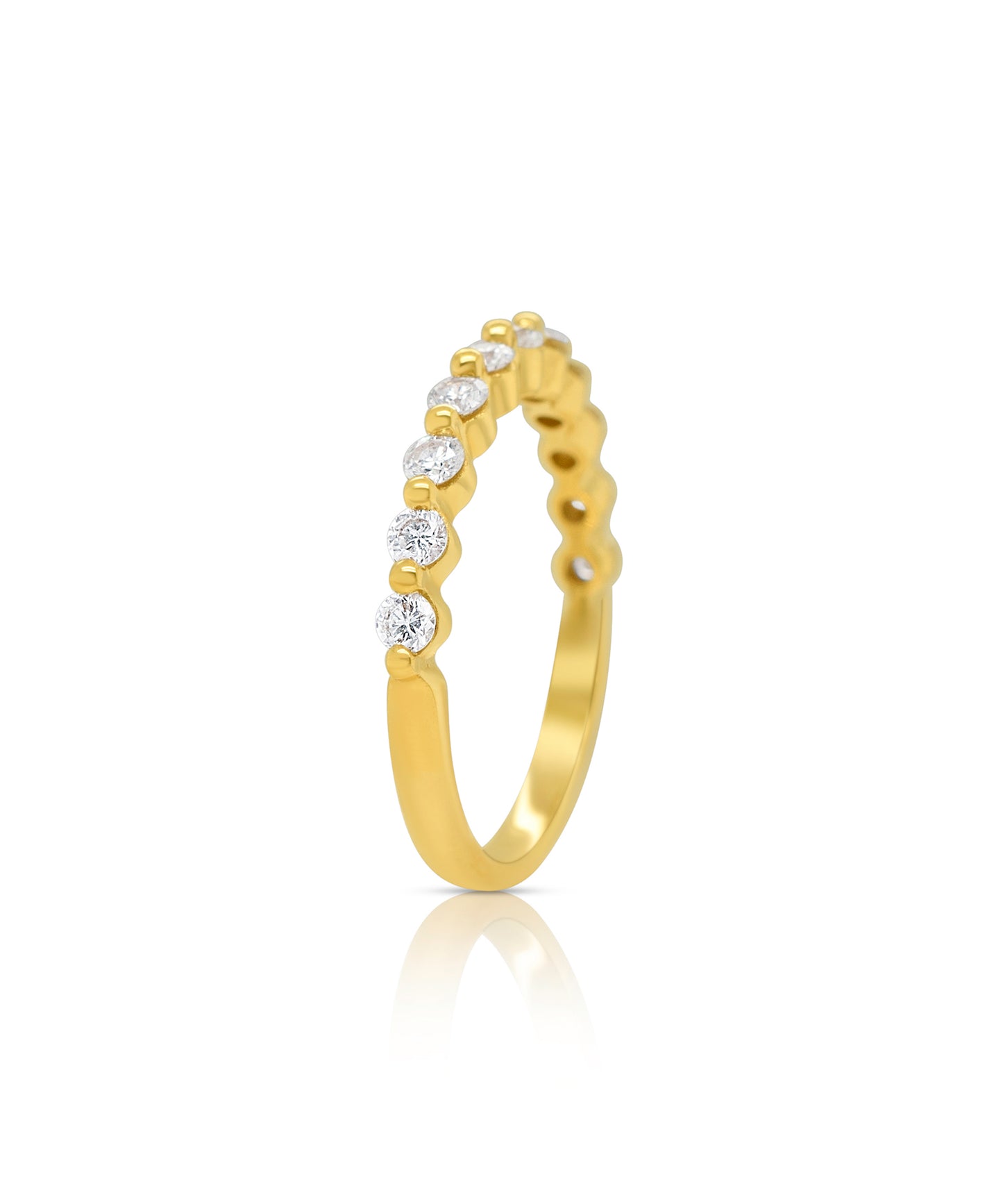 Shared Prong Half Eternity Band