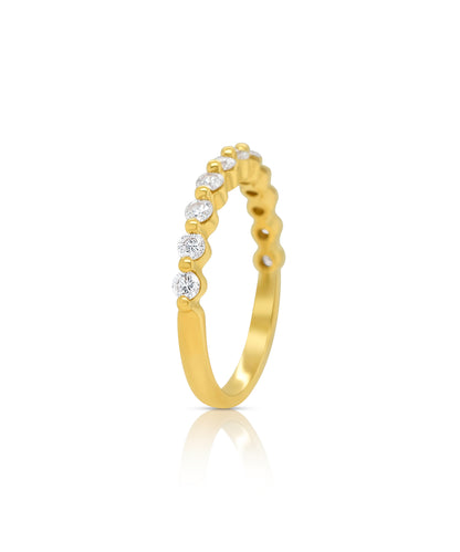 Shared Prong Half Eternity Band