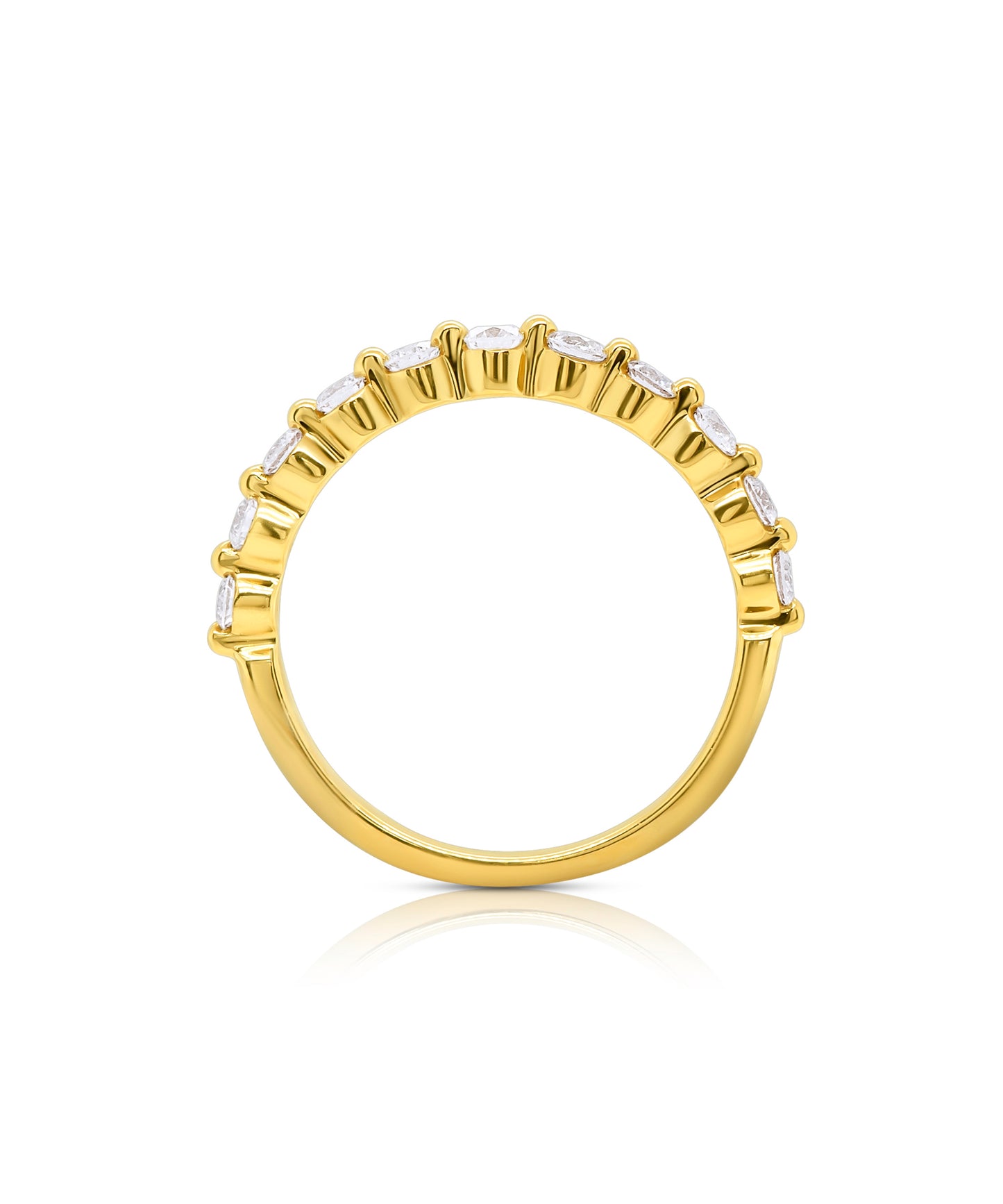 Shared Prong Half Eternity Band