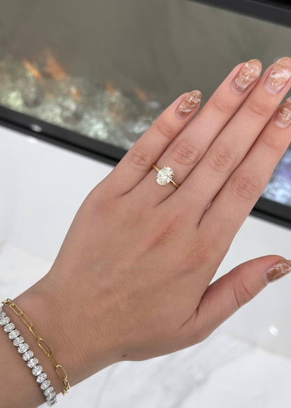 Hidden Halo Oval Cut with Feather Band