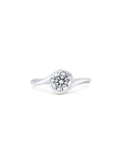 Platinum Diamond Swoop Ring