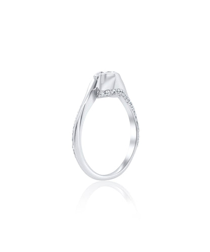 Platinum Diamond Swoop Ring