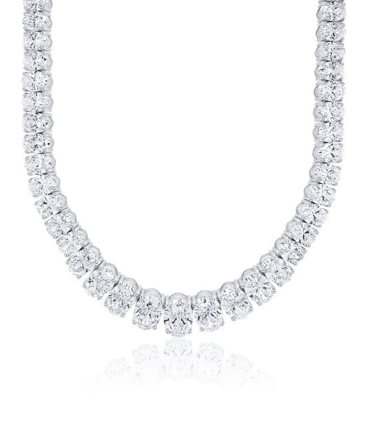 Oval Allure Diamond Tennis Necklace